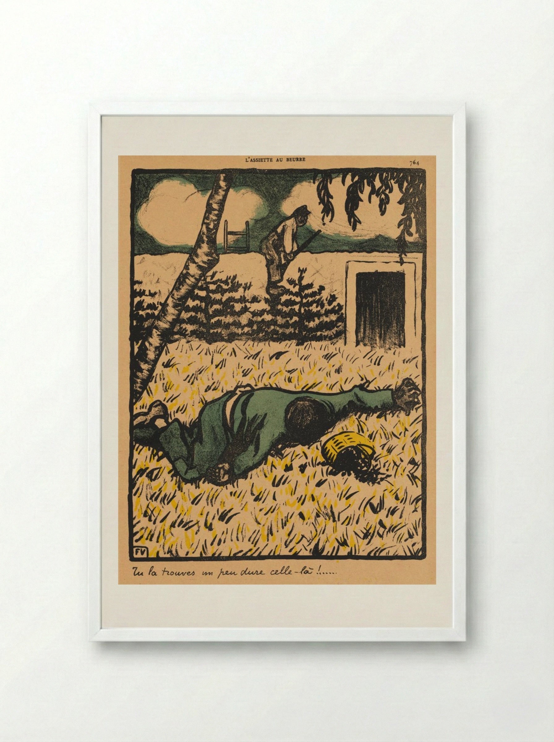 Tu la trouves un peu dure celle-là! - Félix Vallotton - Framed Print White