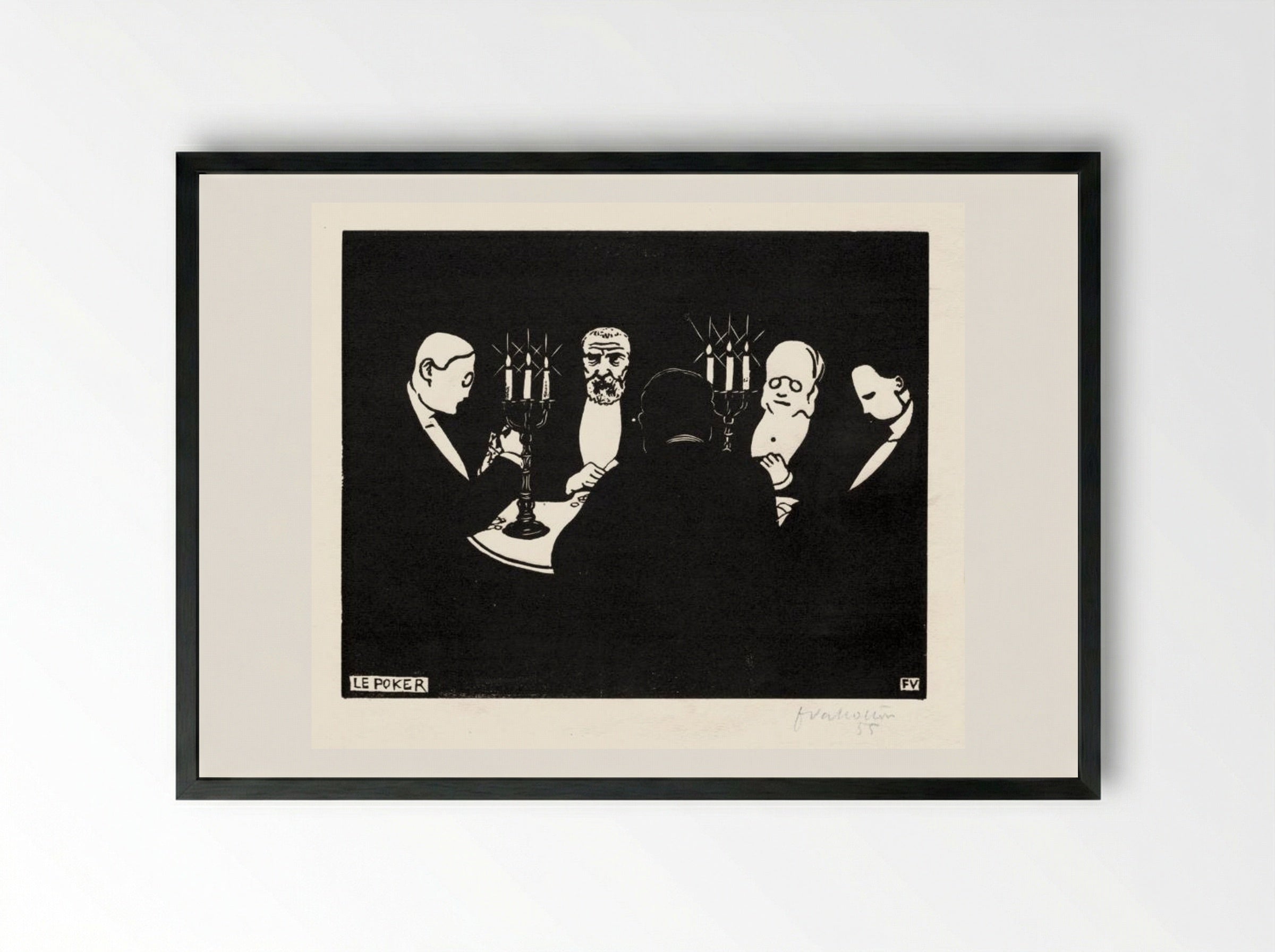 Le Poker - Félix Vallotton - Framed Print Black
