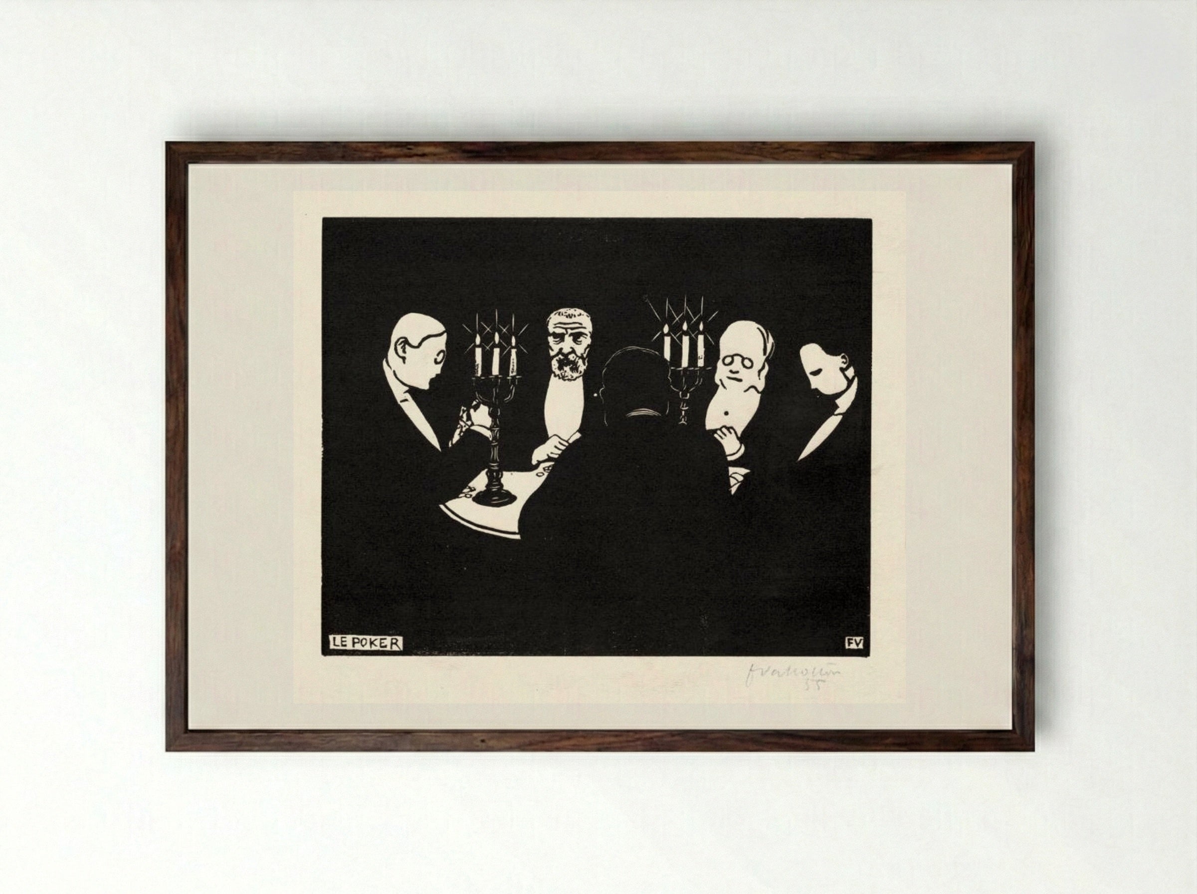 Le Poker - Félix Vallotton - Framed Print Dark Wood