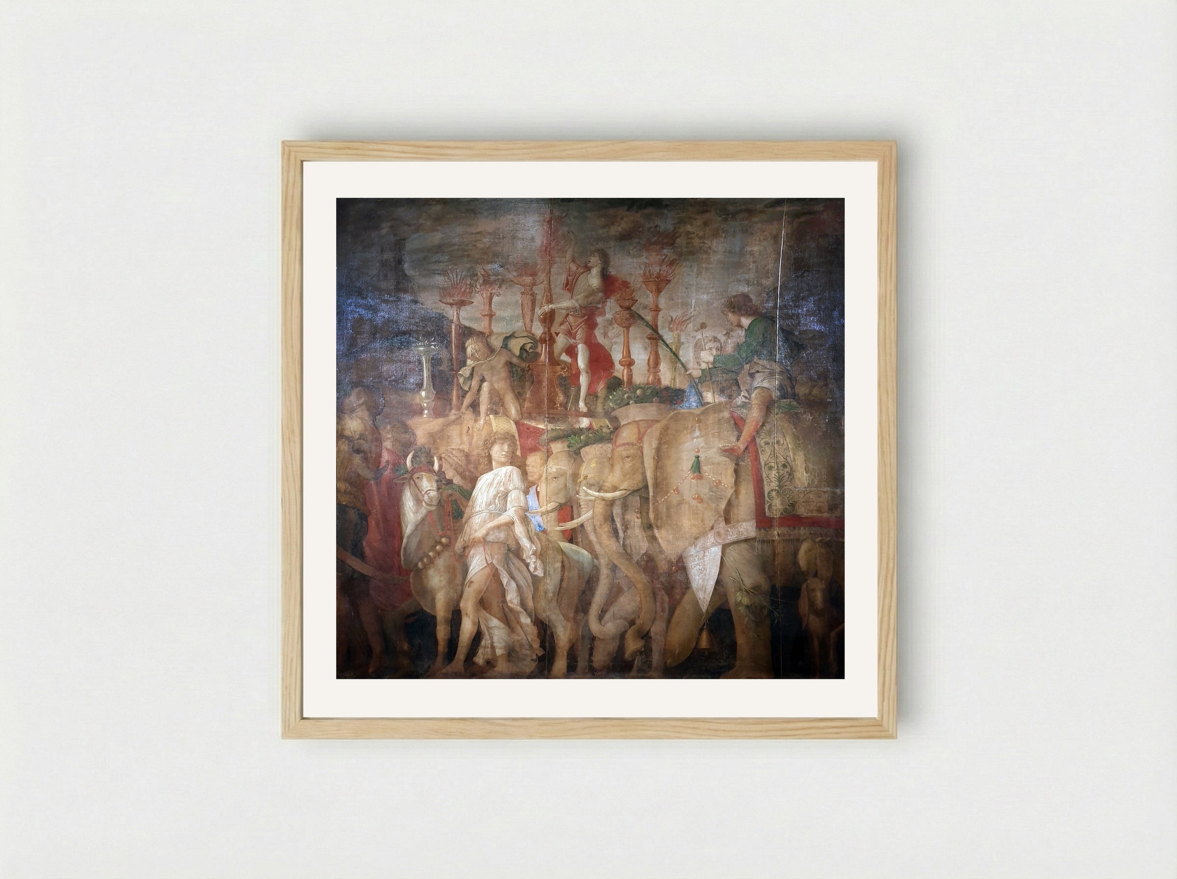 Triumph of Caesar: The Elephants - Andrea Mantegna - Framed Print Wood