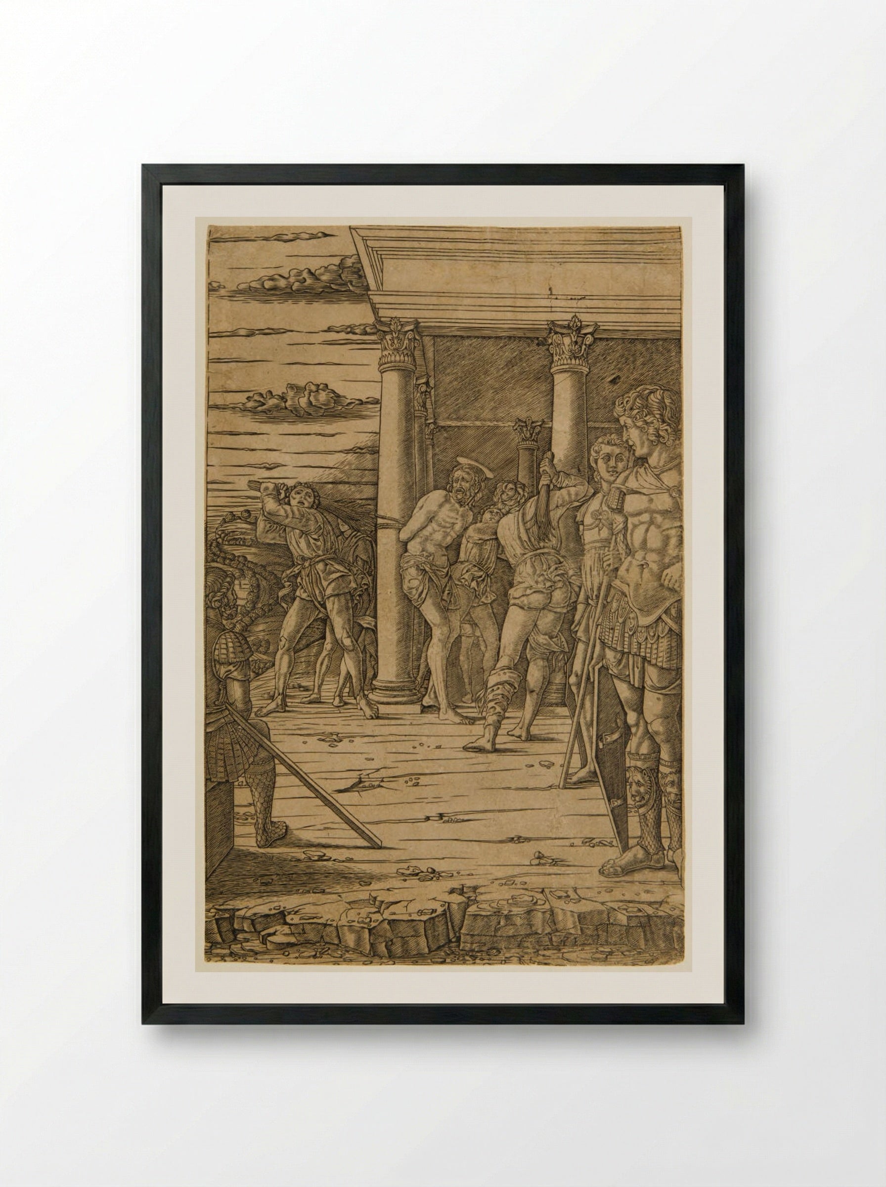 The Flagellation - Andrea Mantegna - Framed Print Black