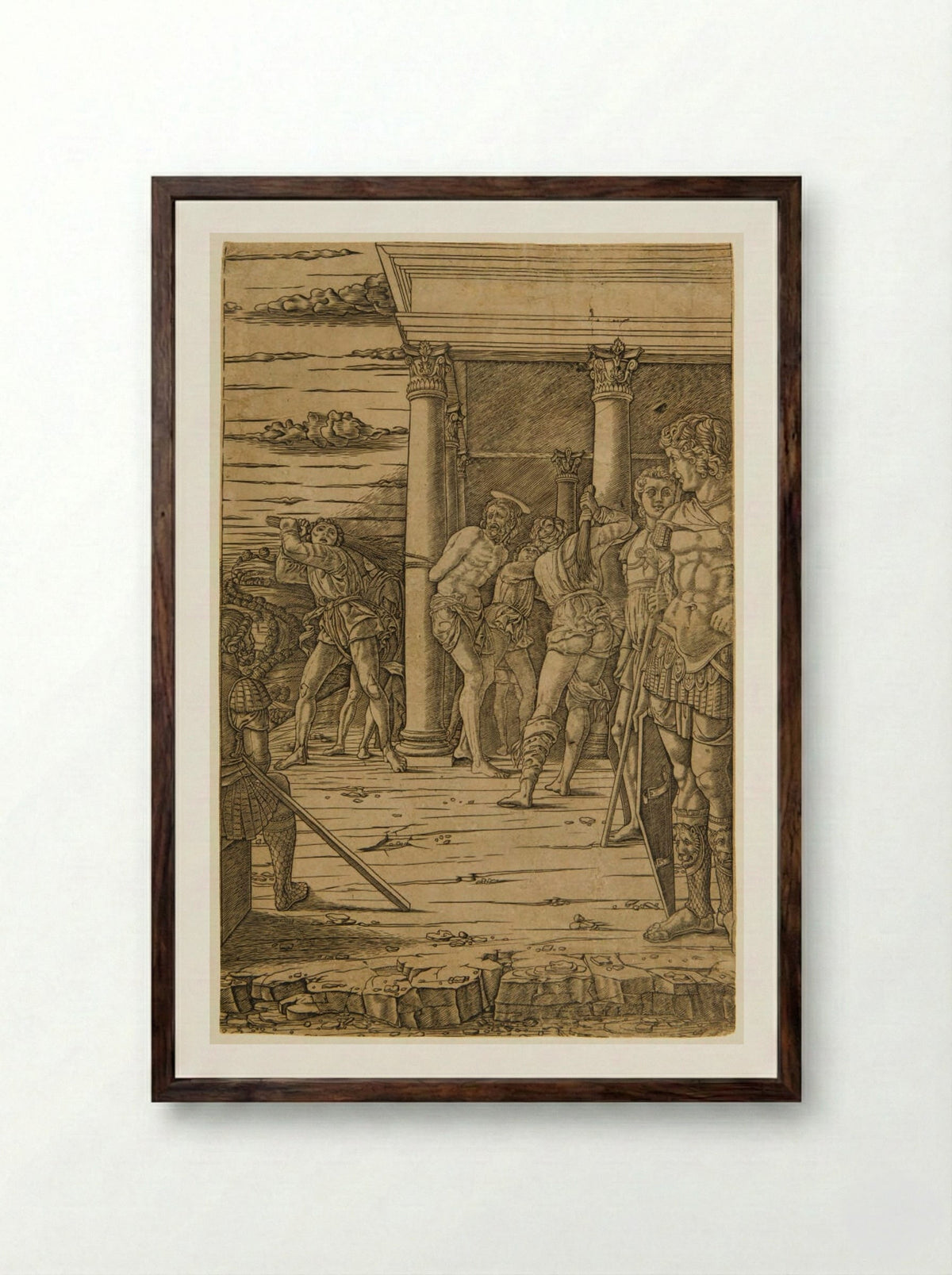 The Flagellation - Andrea Mantegna - Framed Print Dark Wood
