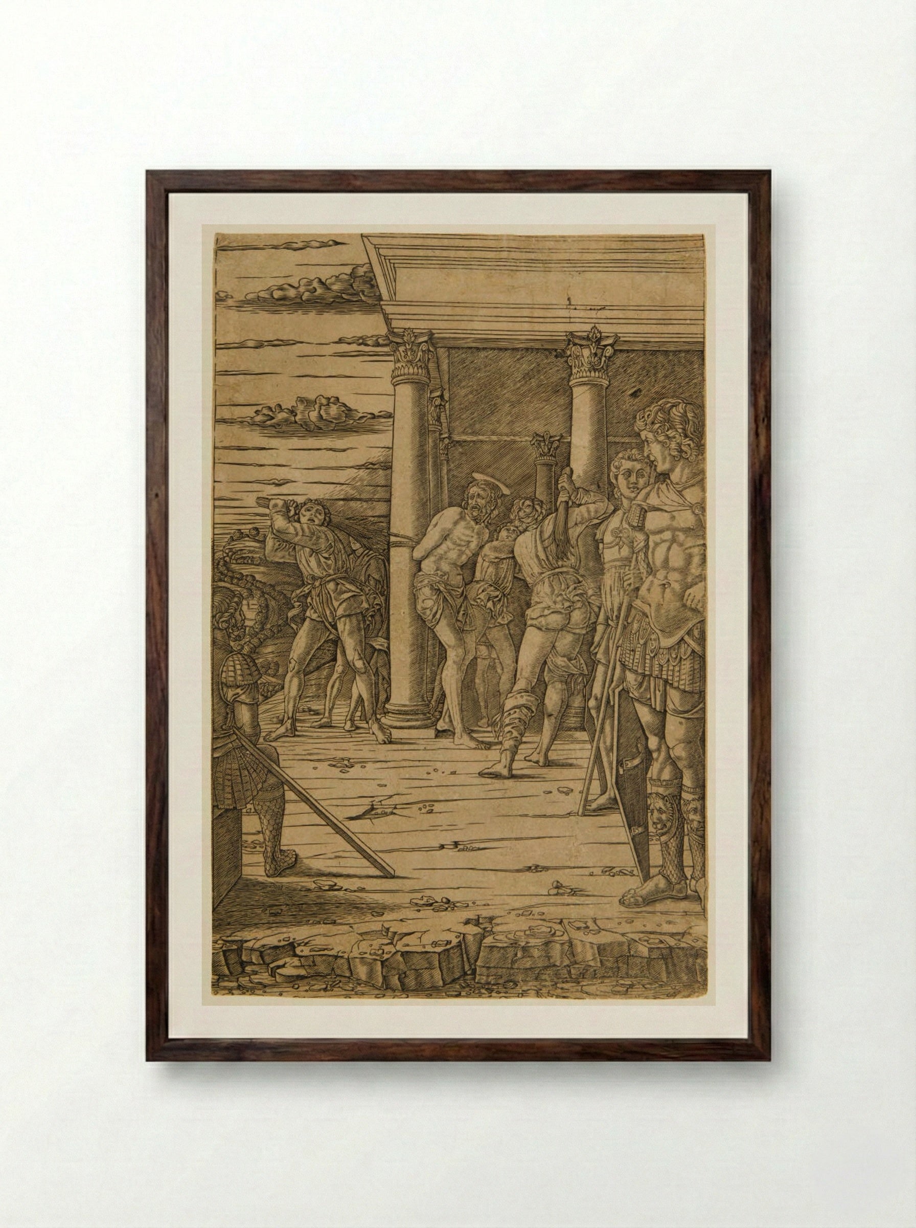 The Flagellation - Andrea Mantegna - Framed Print Dark Wood