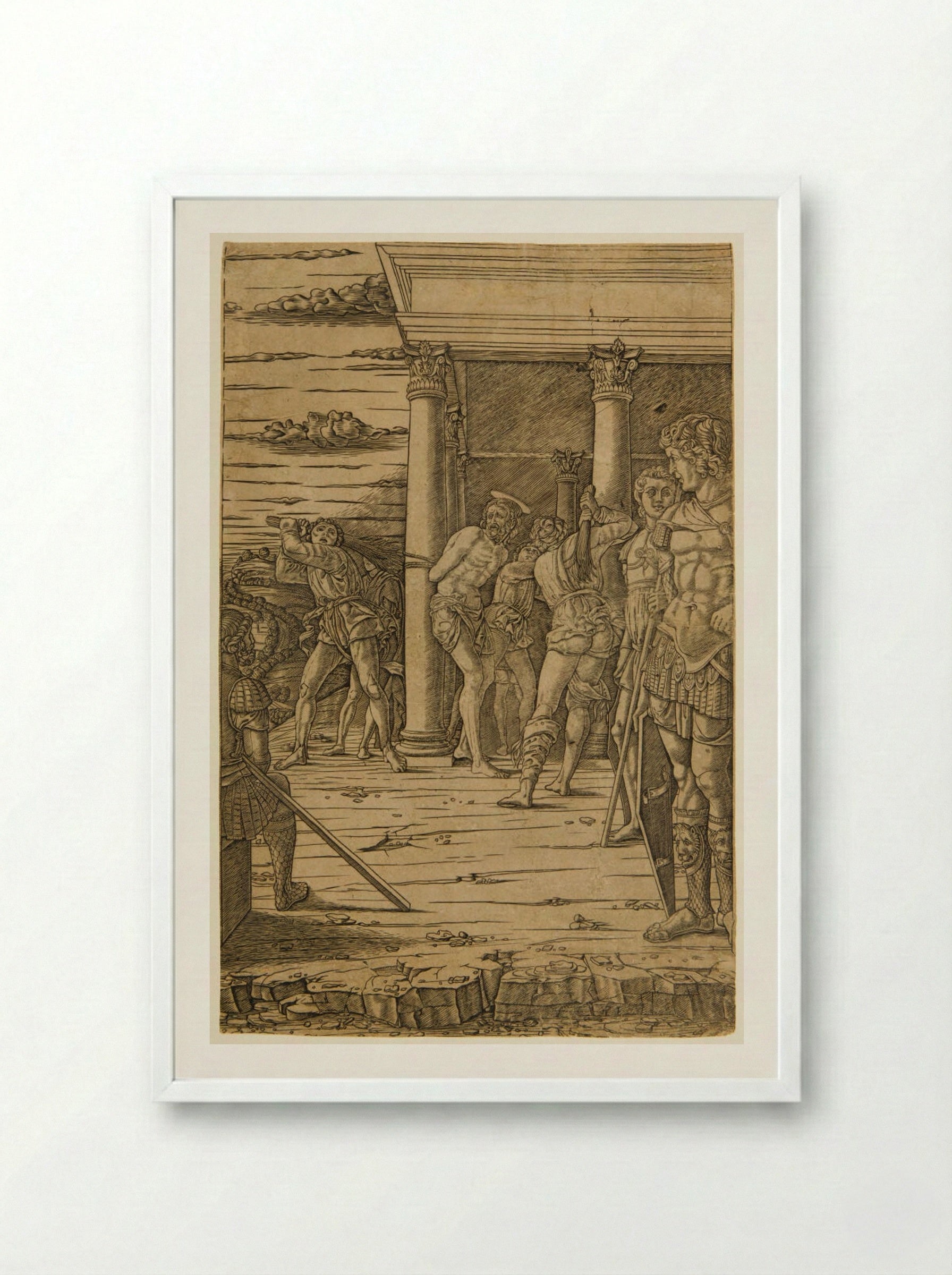 The Flagellation - Andrea Mantegna - Framed Print White