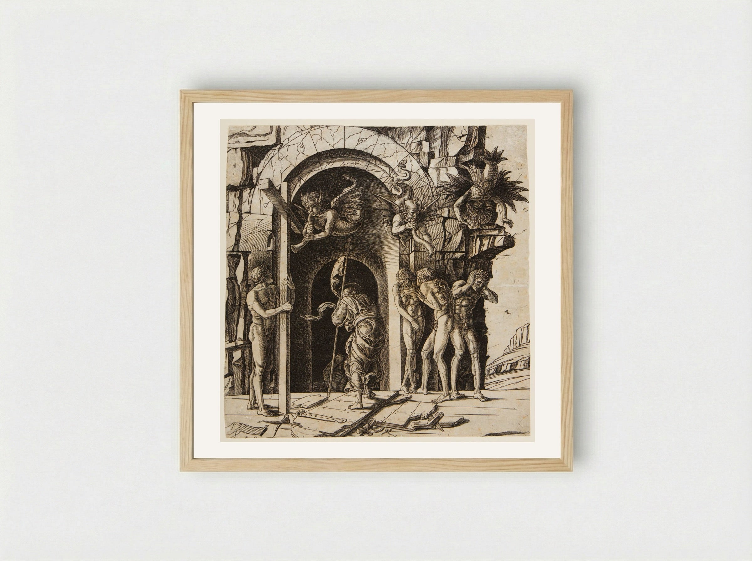 Christ Descending into Hell - Andrea Mantegna - Framed Print Wood