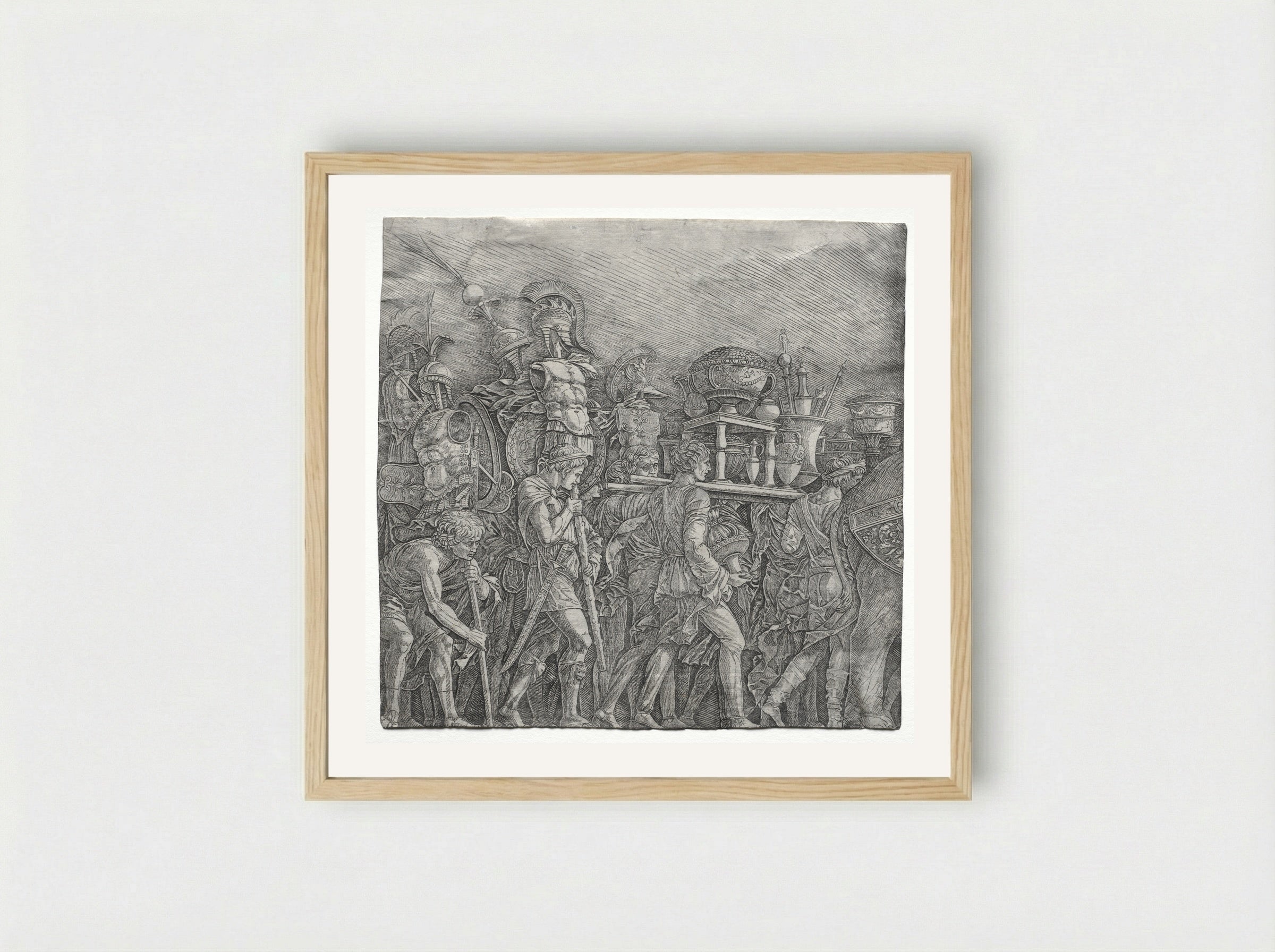 Triumph of Caesar: The Corselet Bearers - Andrea Mantegna - Framed Print Wood