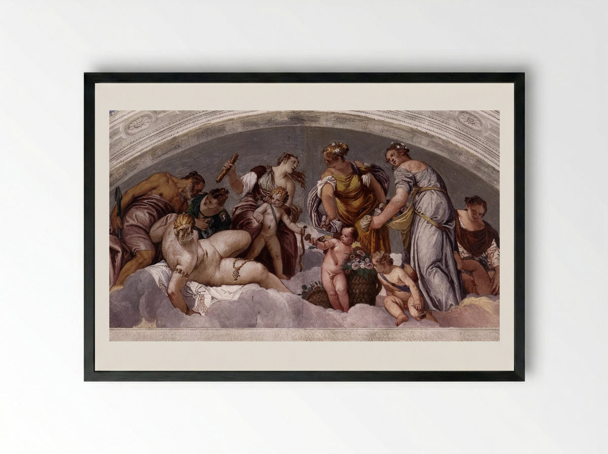Venus and Vulcan - Paolo Veronese - Framed Print Black