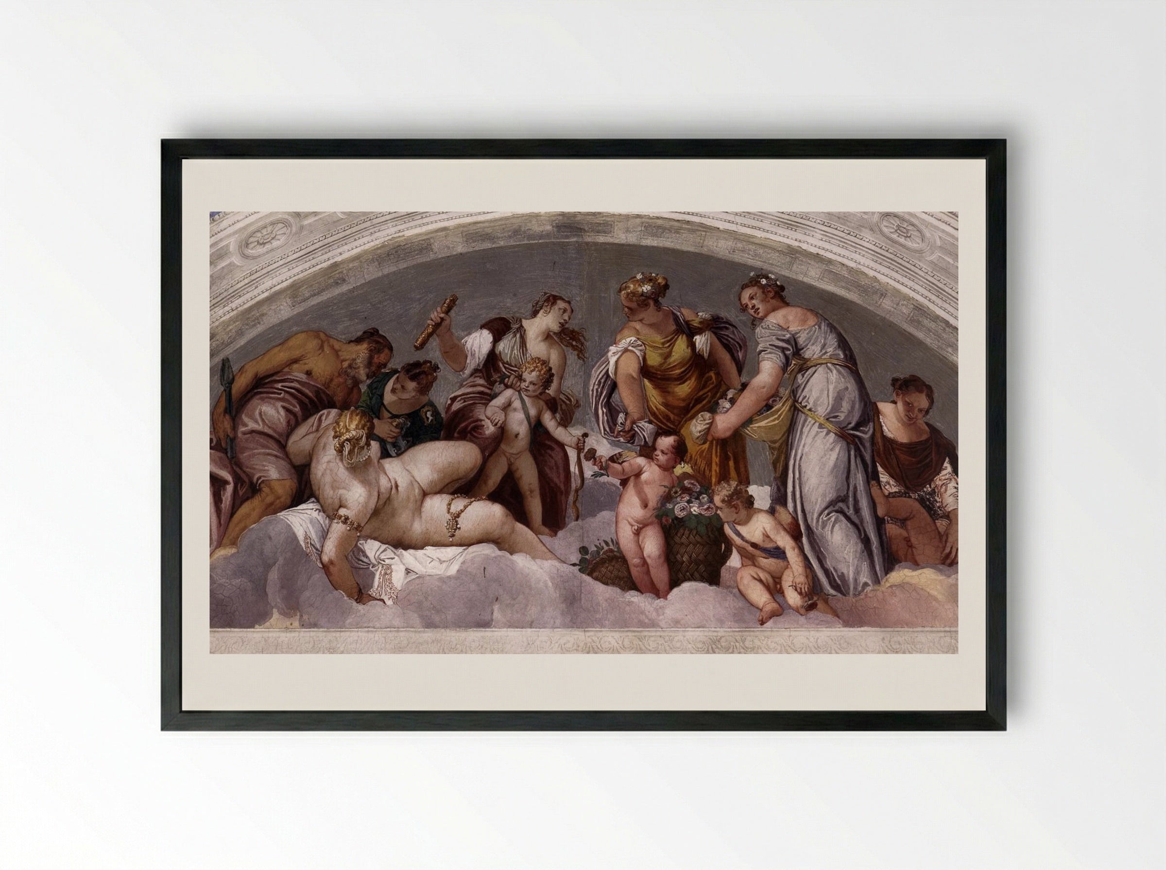 Venus and Vulcan - Paolo Veronese - Framed Print Black