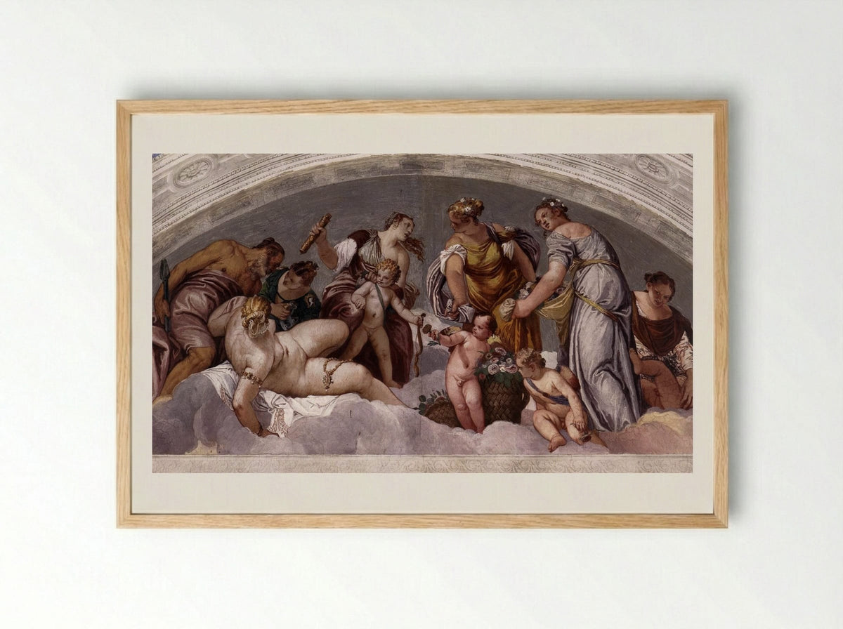 Venus and Vulcan - Paolo Veronese - Framed Print Wood