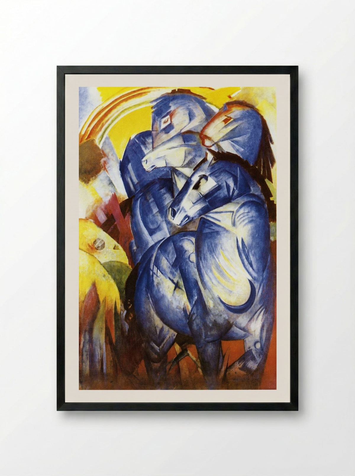 Blue Horses - Franz Marc - Framed Print Black