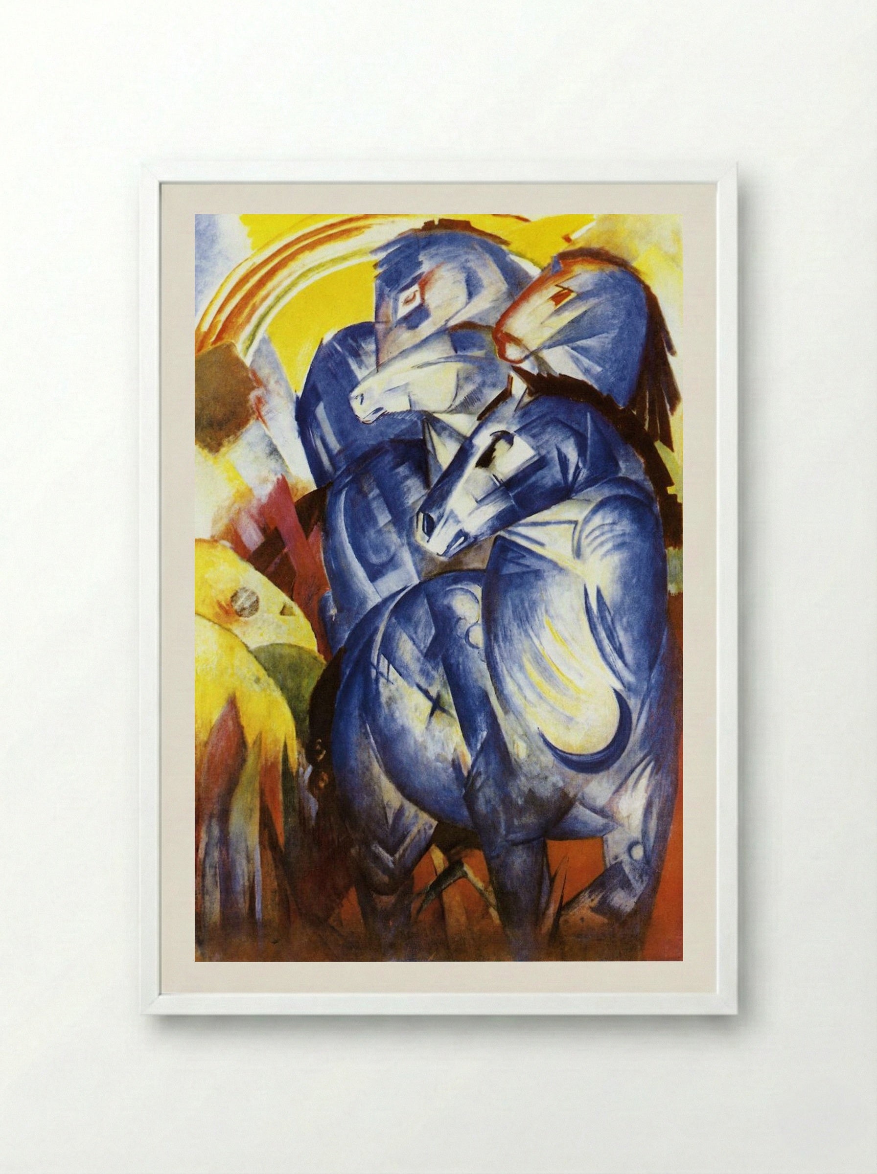 Blue Horses - Franz Marc - Framed Print White
