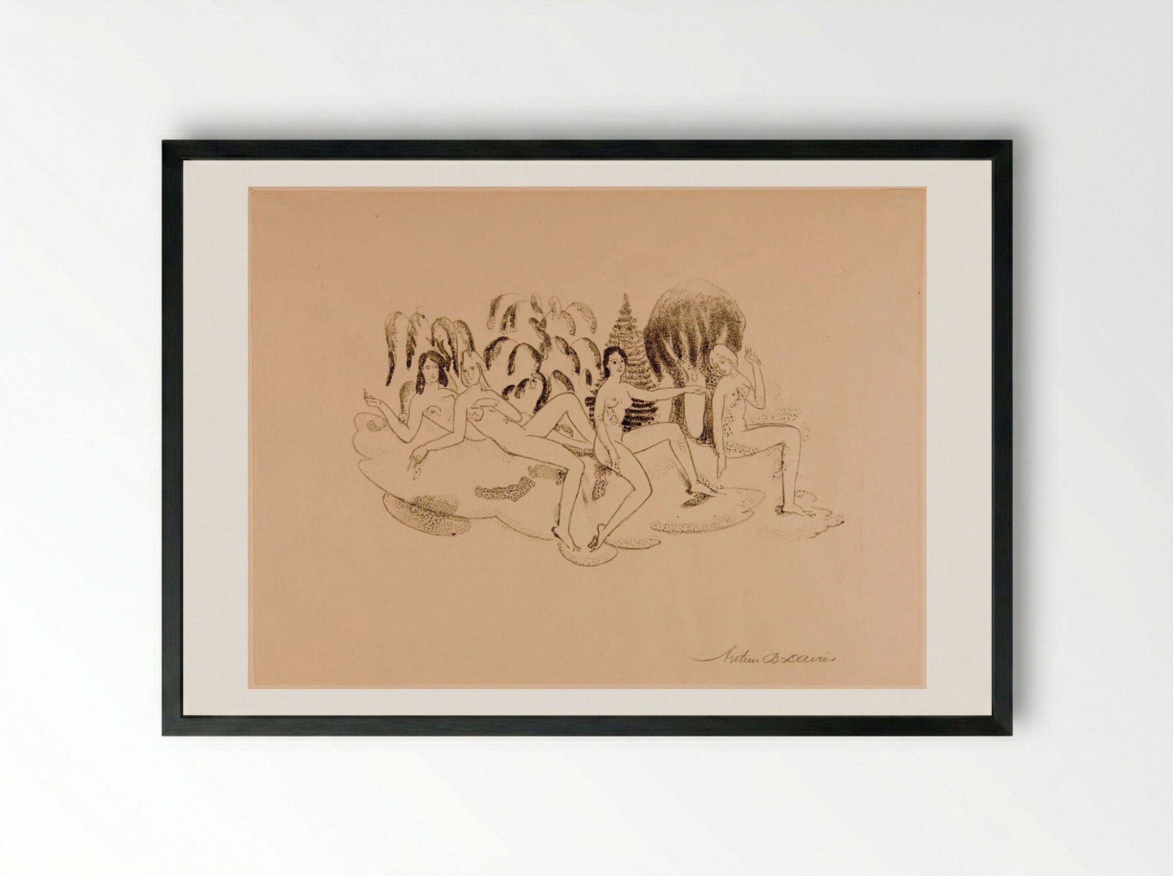 Hamadryads - Arthur Bowen Davies - Framed Print Black