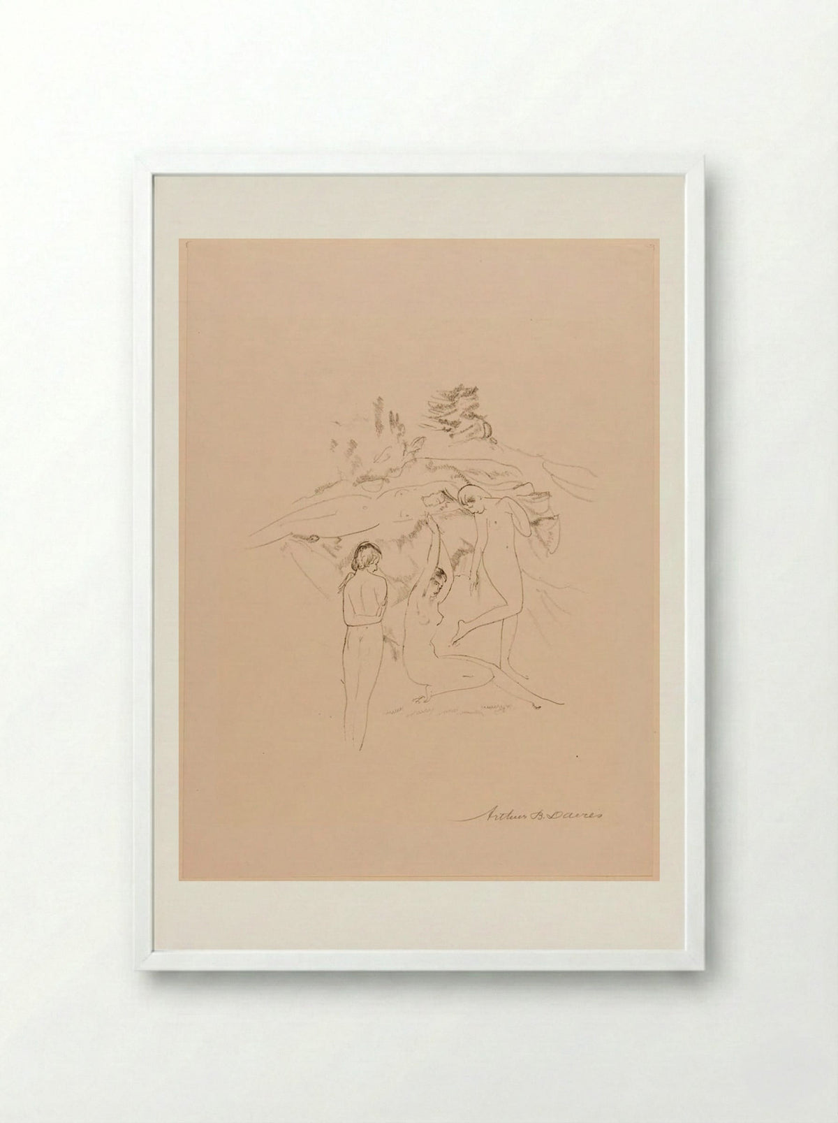 Morning Quiet - Arthur Bowen Davies - Framed Print White