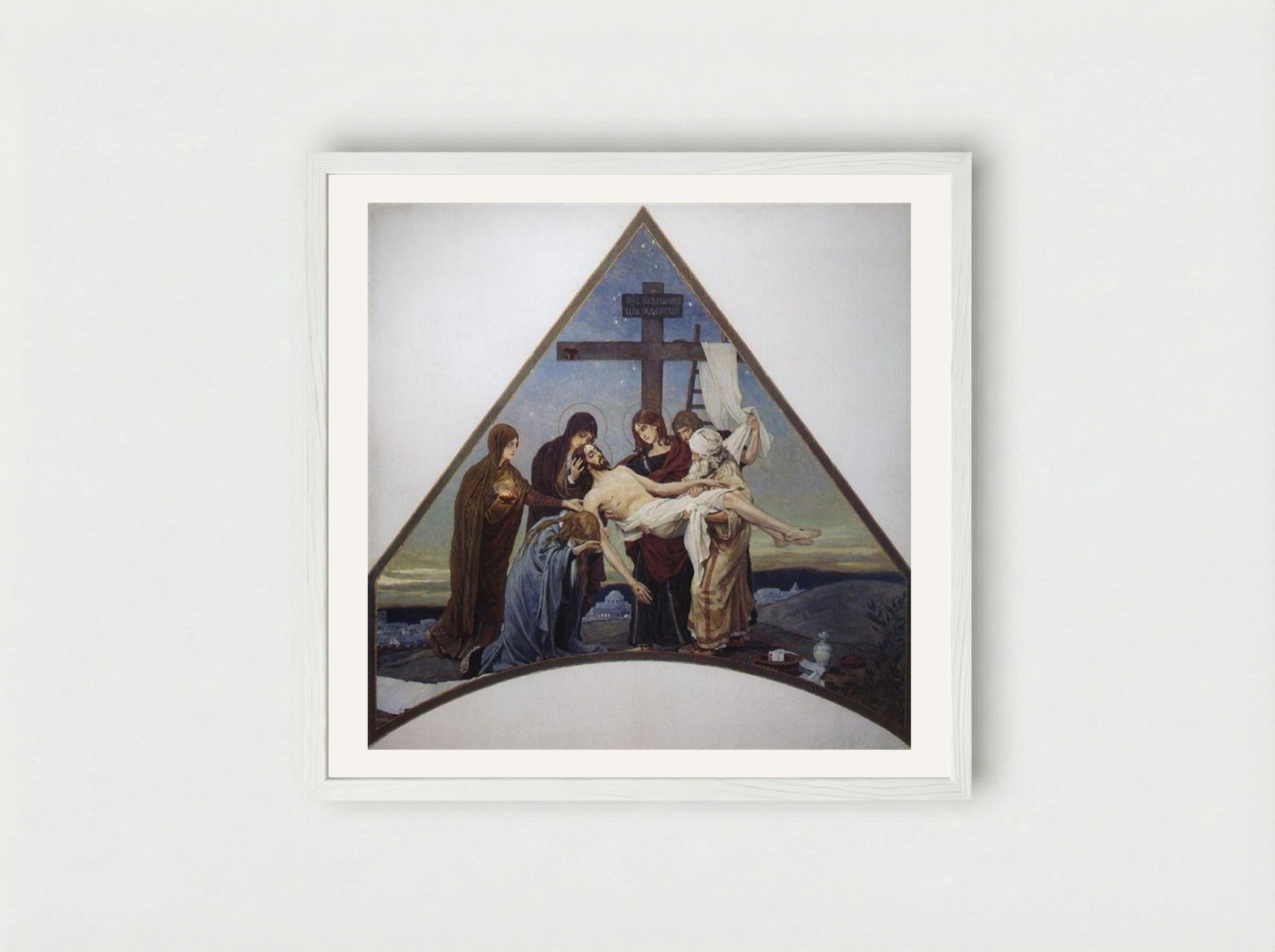 Deposition - Viktor Vasnetsov - Framed Print White