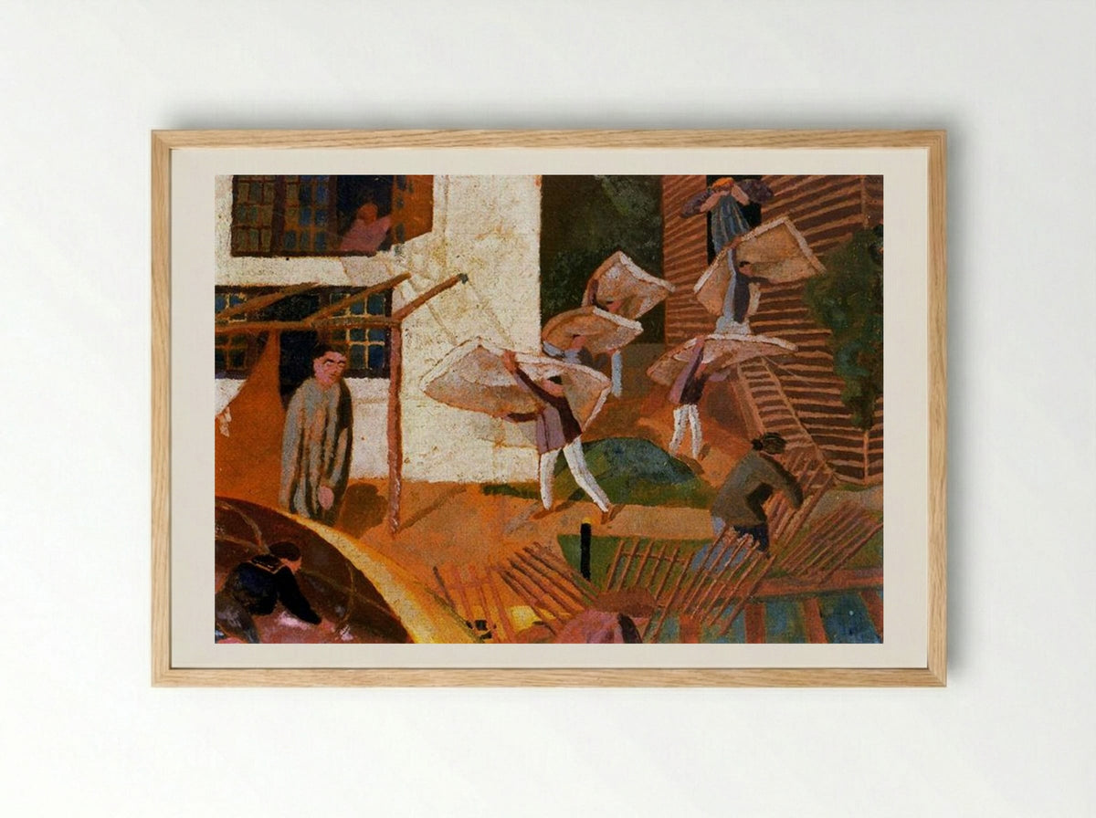 Carrying Mattresses - Stanley Spencer - Framed Print Wood
