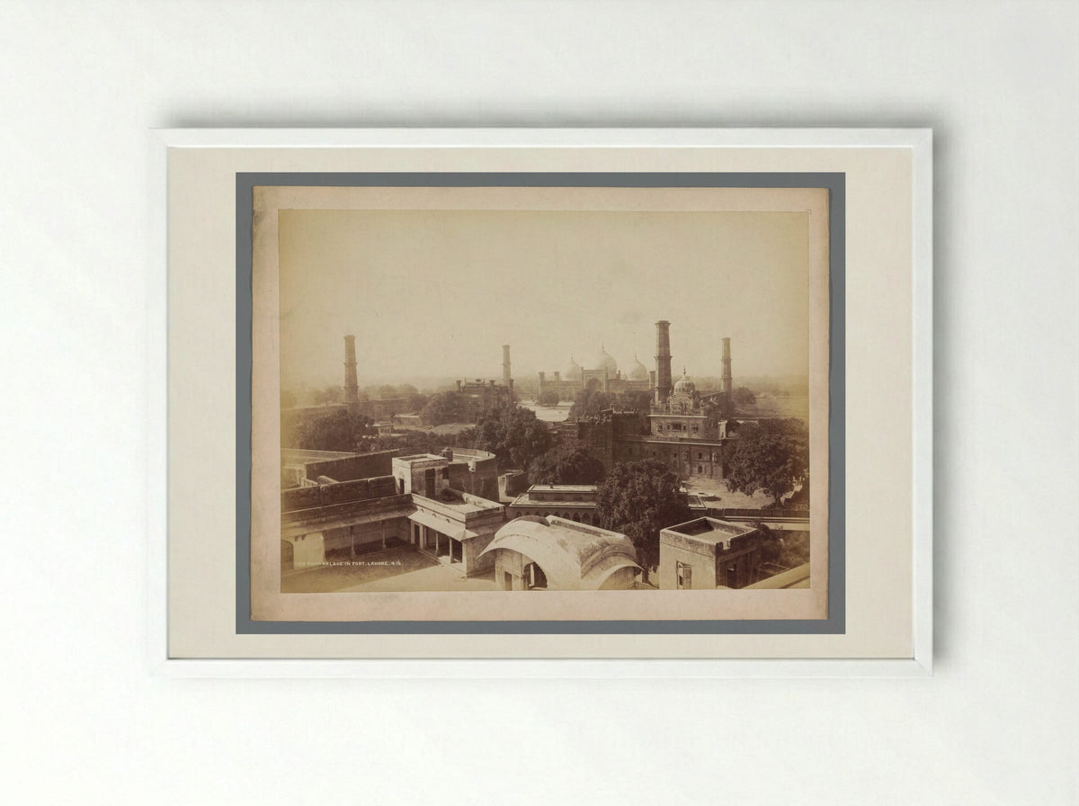 View from Palace in Fort Lahore - Samuel Bourne - Framed Print White