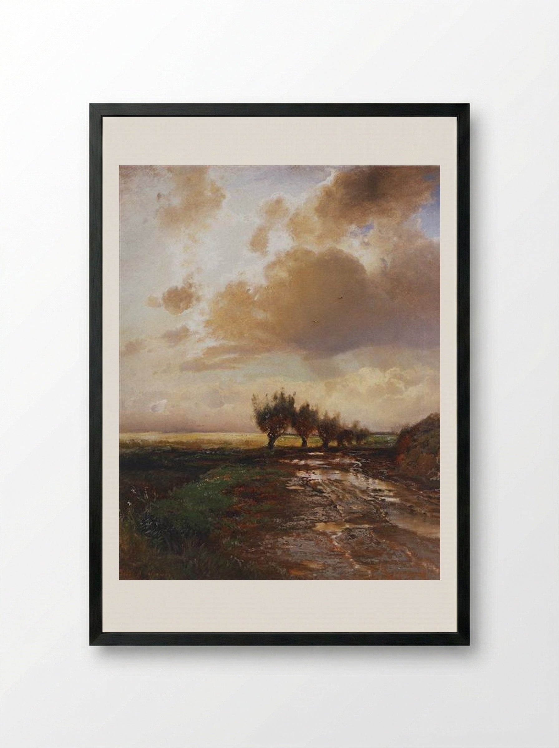 Country Road - Aleksey Savrasov - Framed Print Black