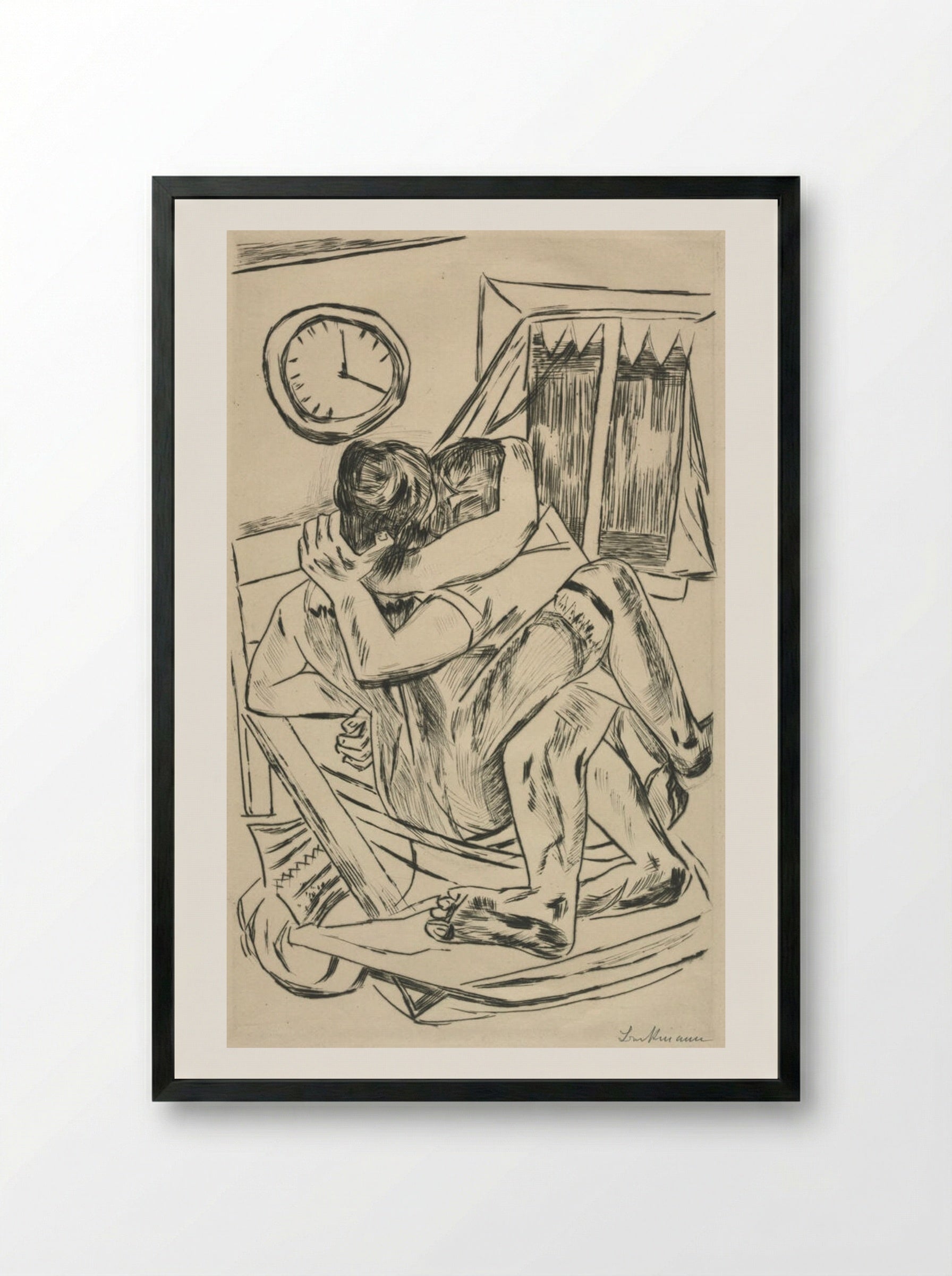 The Embrace - Max Beckmann - Framed Print Black