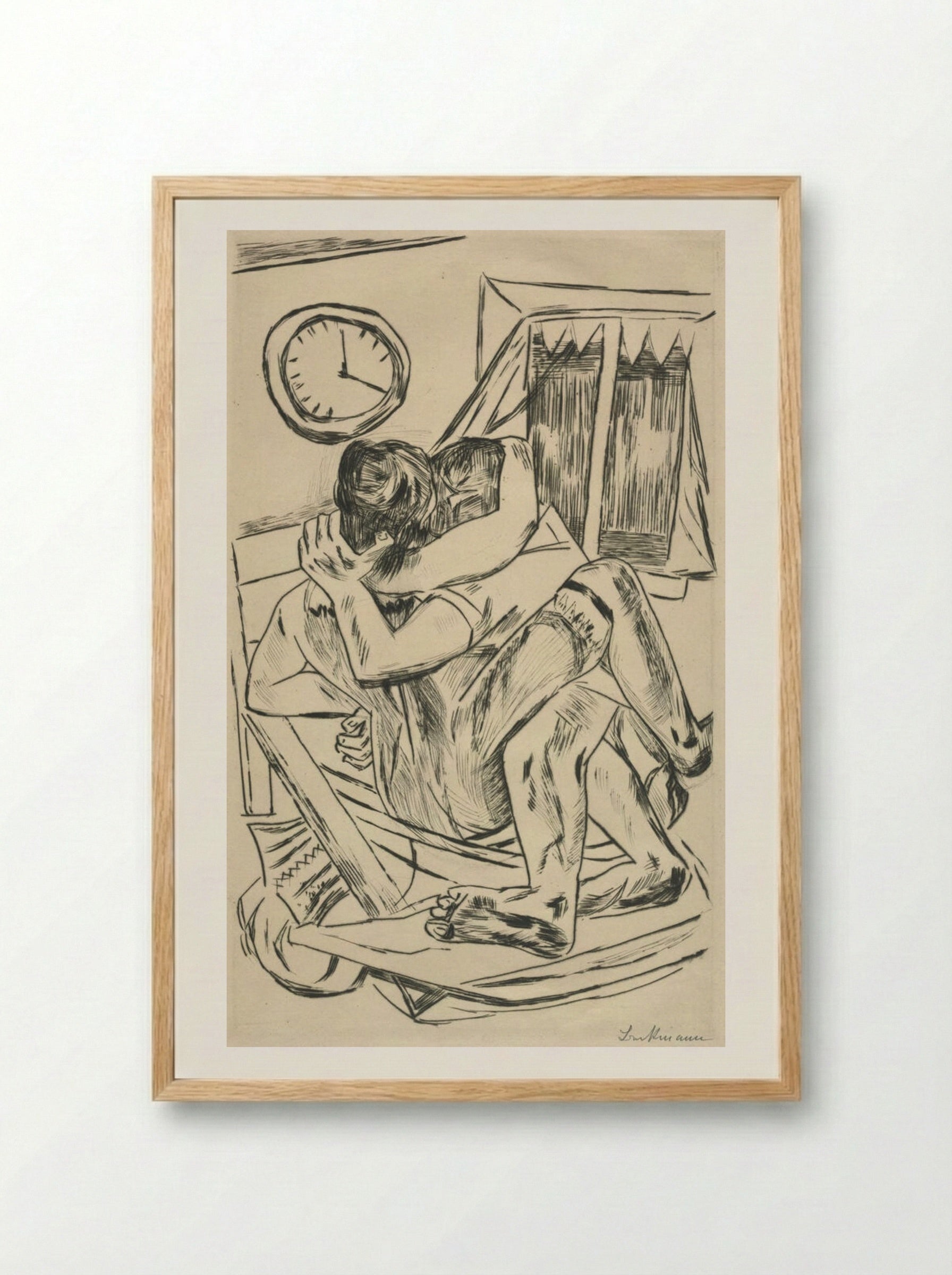 The Embrace - Max Beckmann - Framed Print Wood