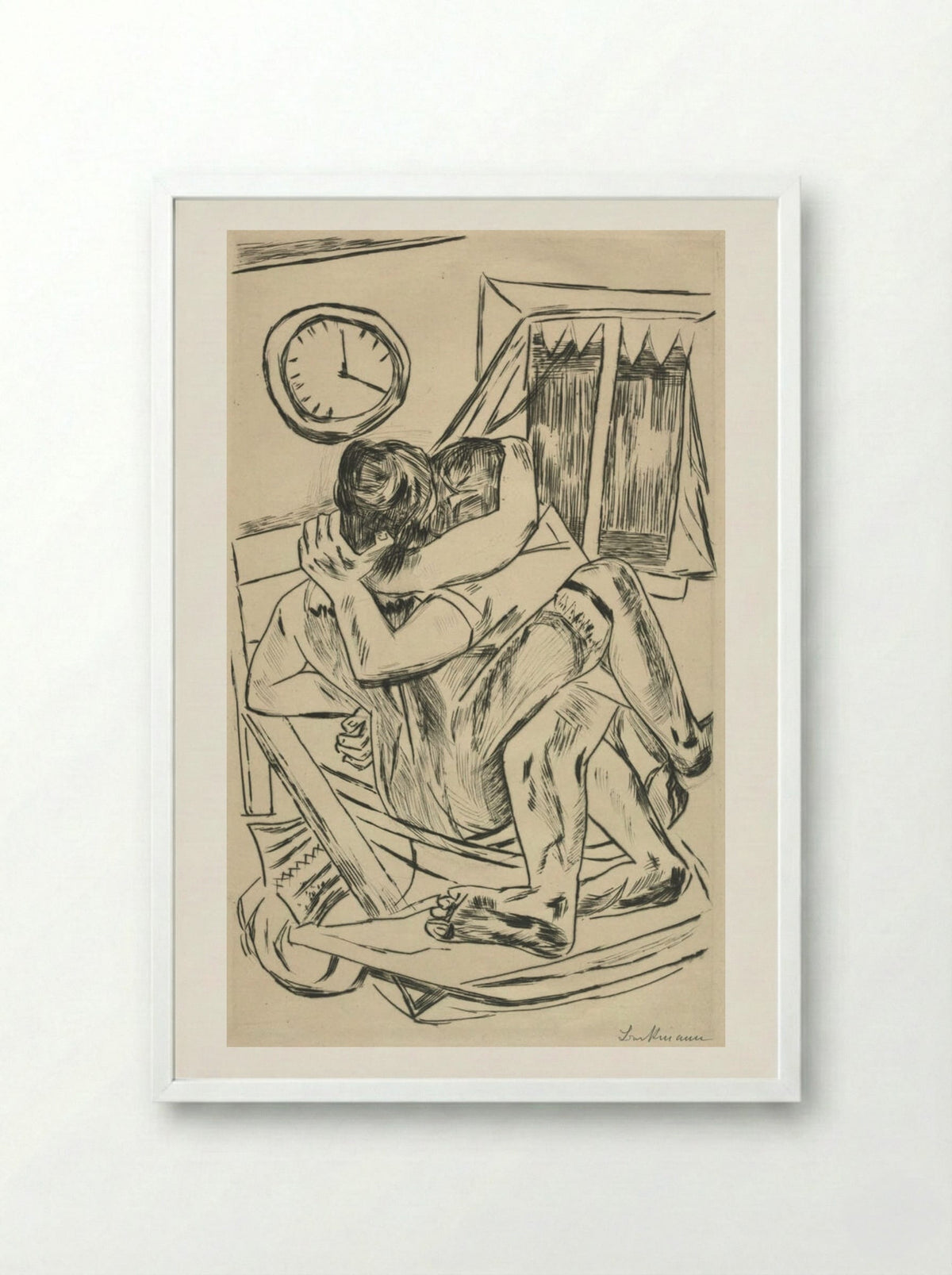 The Embrace - Max Beckmann - Framed Print White