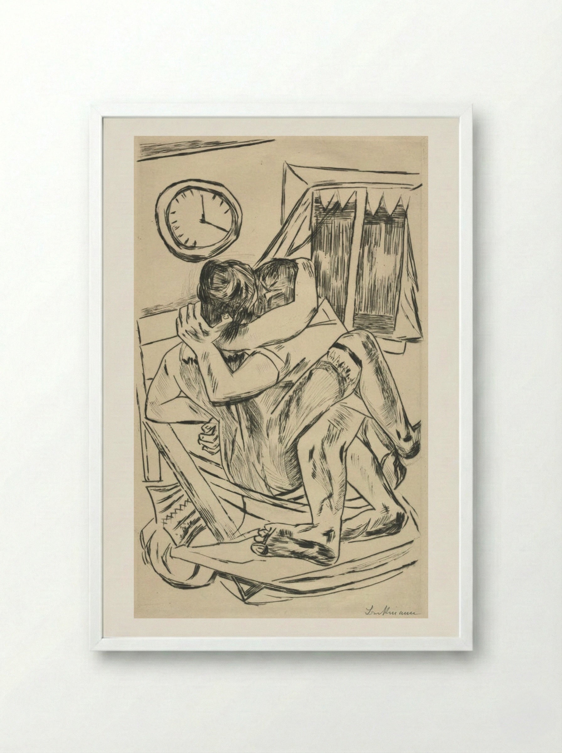 The Embrace - Max Beckmann - Framed Print White