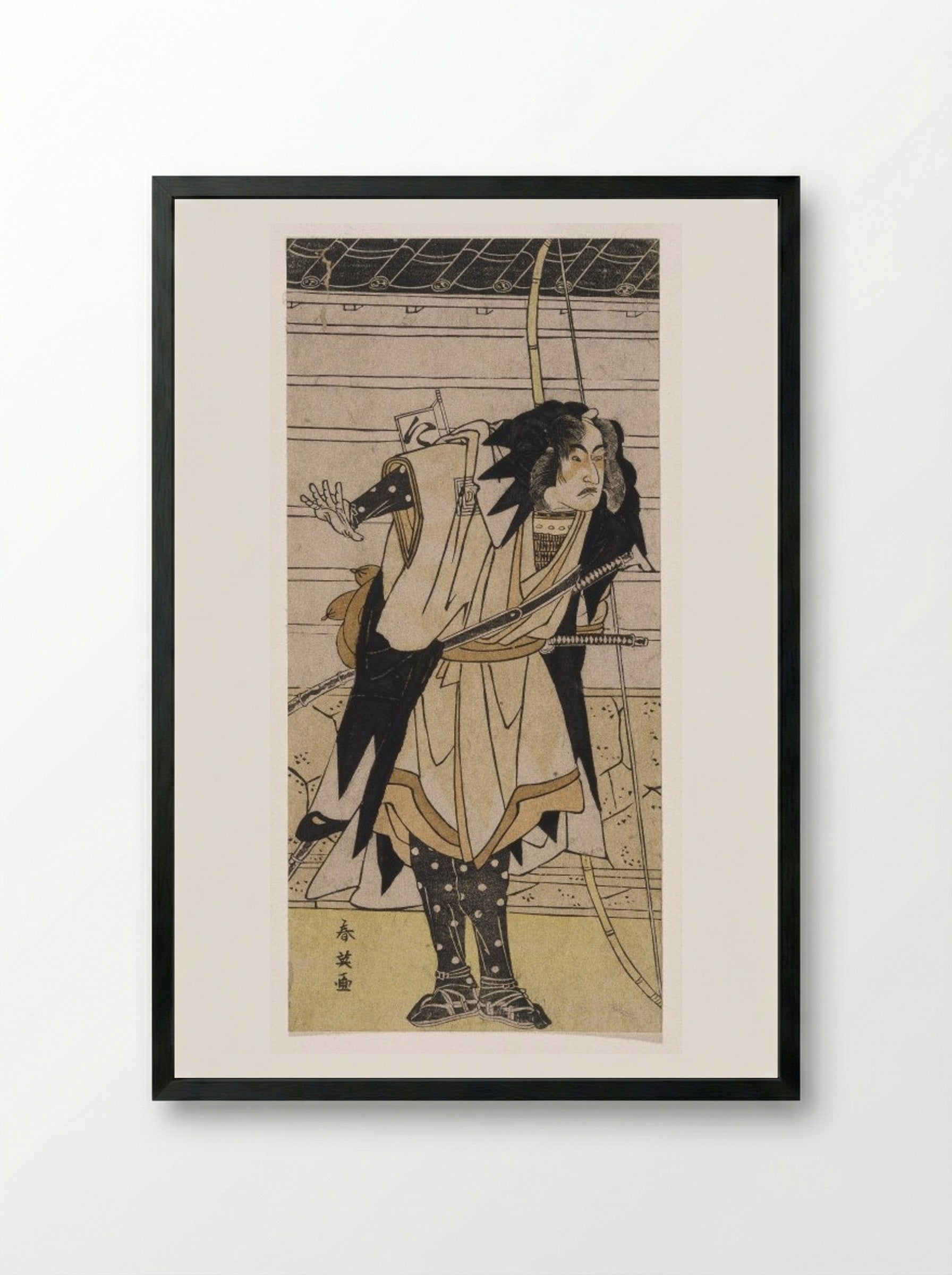 The Actor Ichikawa Danzō IV in the Role of Ono Sadakurō - Katsukawa Shun'ei - Framed Print Black