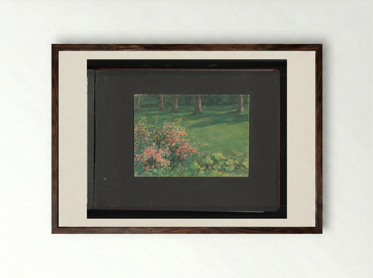Veld met bloemen en bomen - Carel Nicolaas Storm van 's-Gravesande - Framed Print Dark Wood