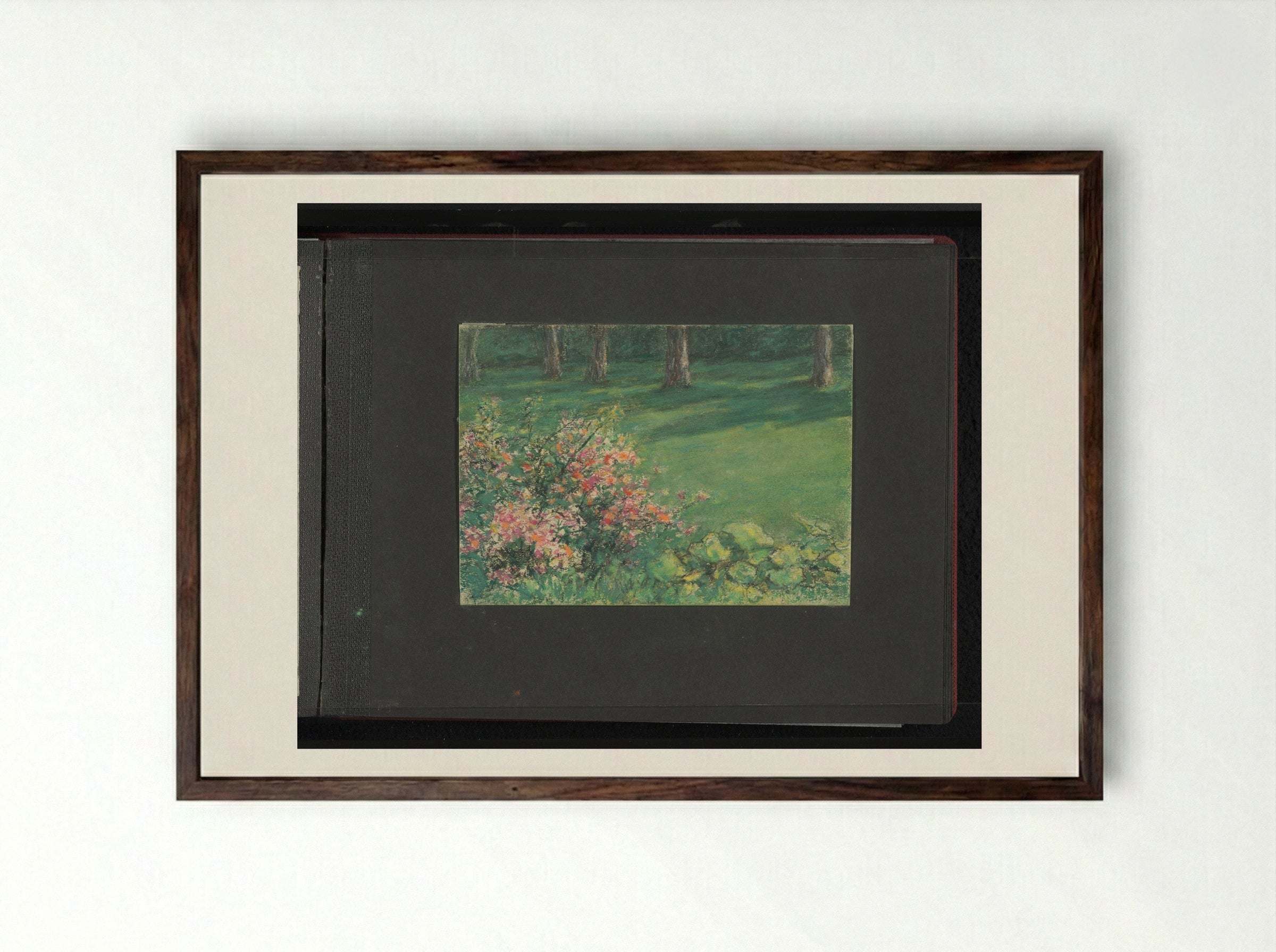 Veld met bloemen en bomen - Carel Nicolaas Storm van 's-Gravesande - Framed Print Dark Wood