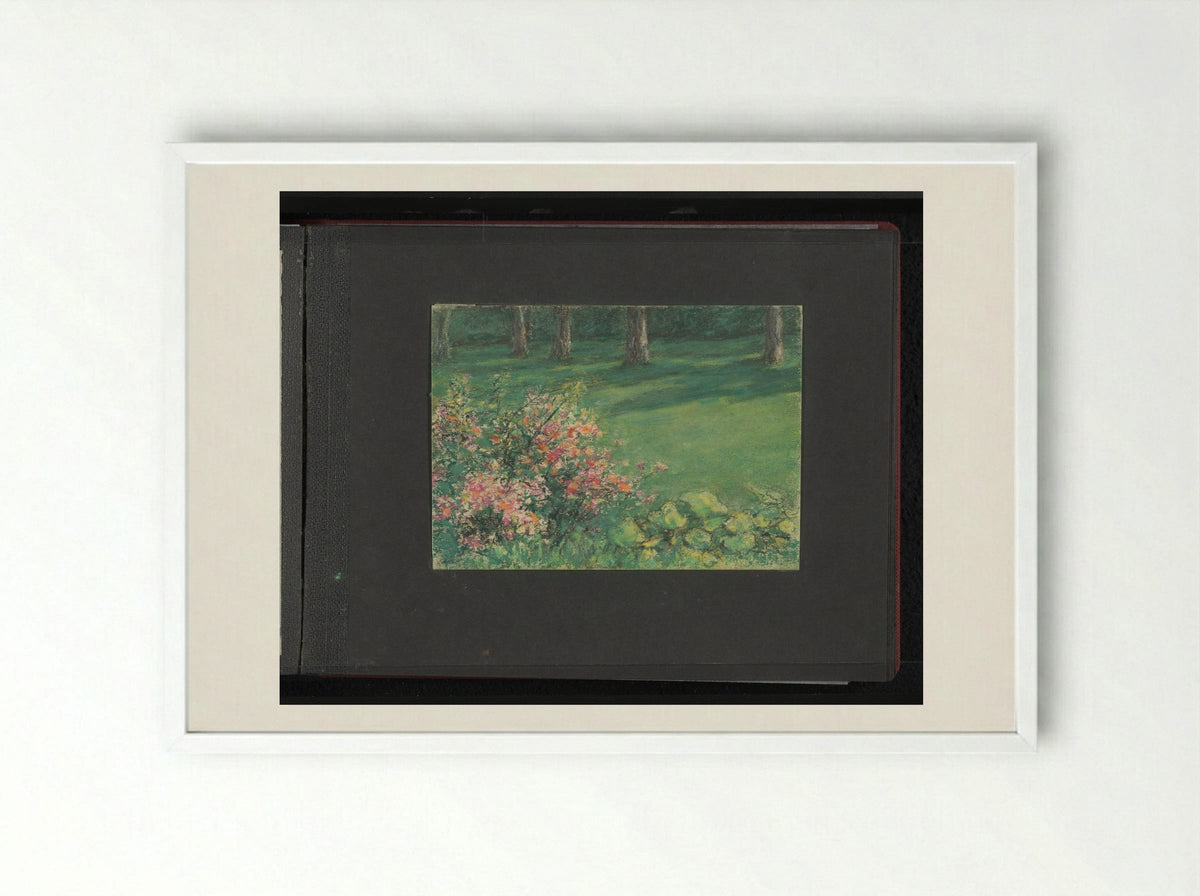 Veld met bloemen en bomen - Carel Nicolaas Storm van 's-Gravesande - Framed Print White
