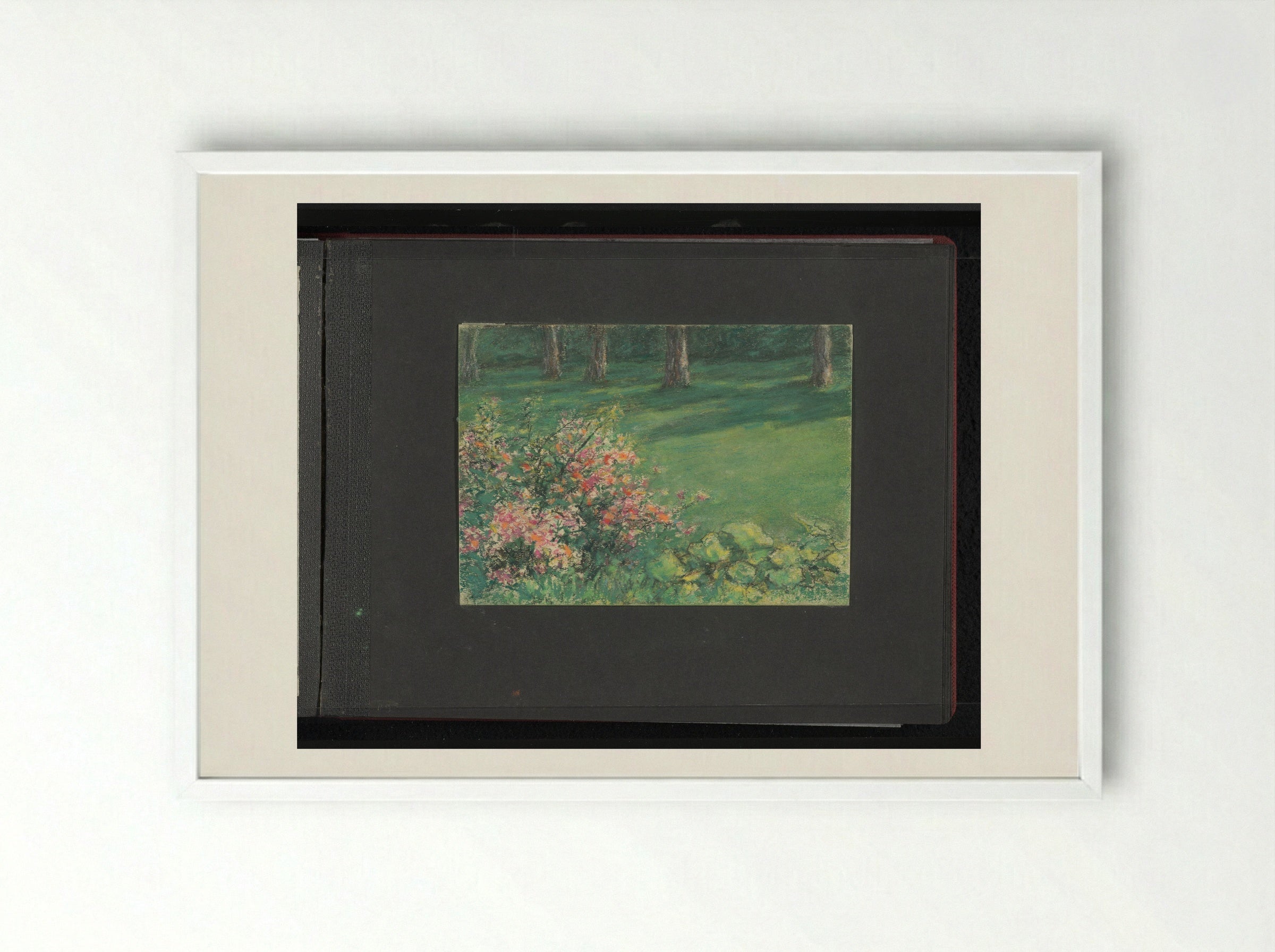 Veld met bloemen en bomen - Carel Nicolaas Storm van 's-Gravesande - Framed Print White