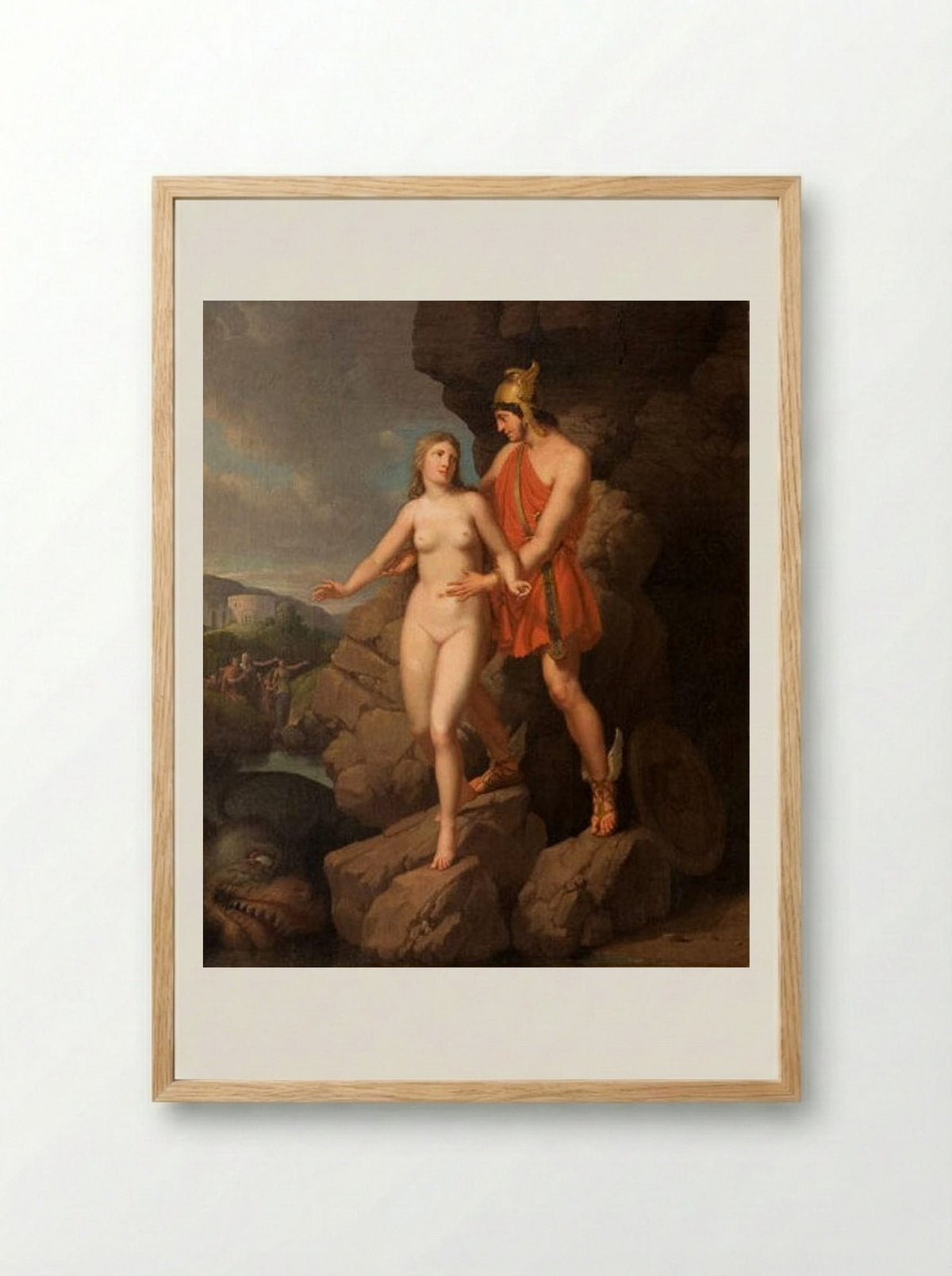 Perseus Delivering Andromeda - Christoffer Wilhelm Eckersberg - Framed Print Wood