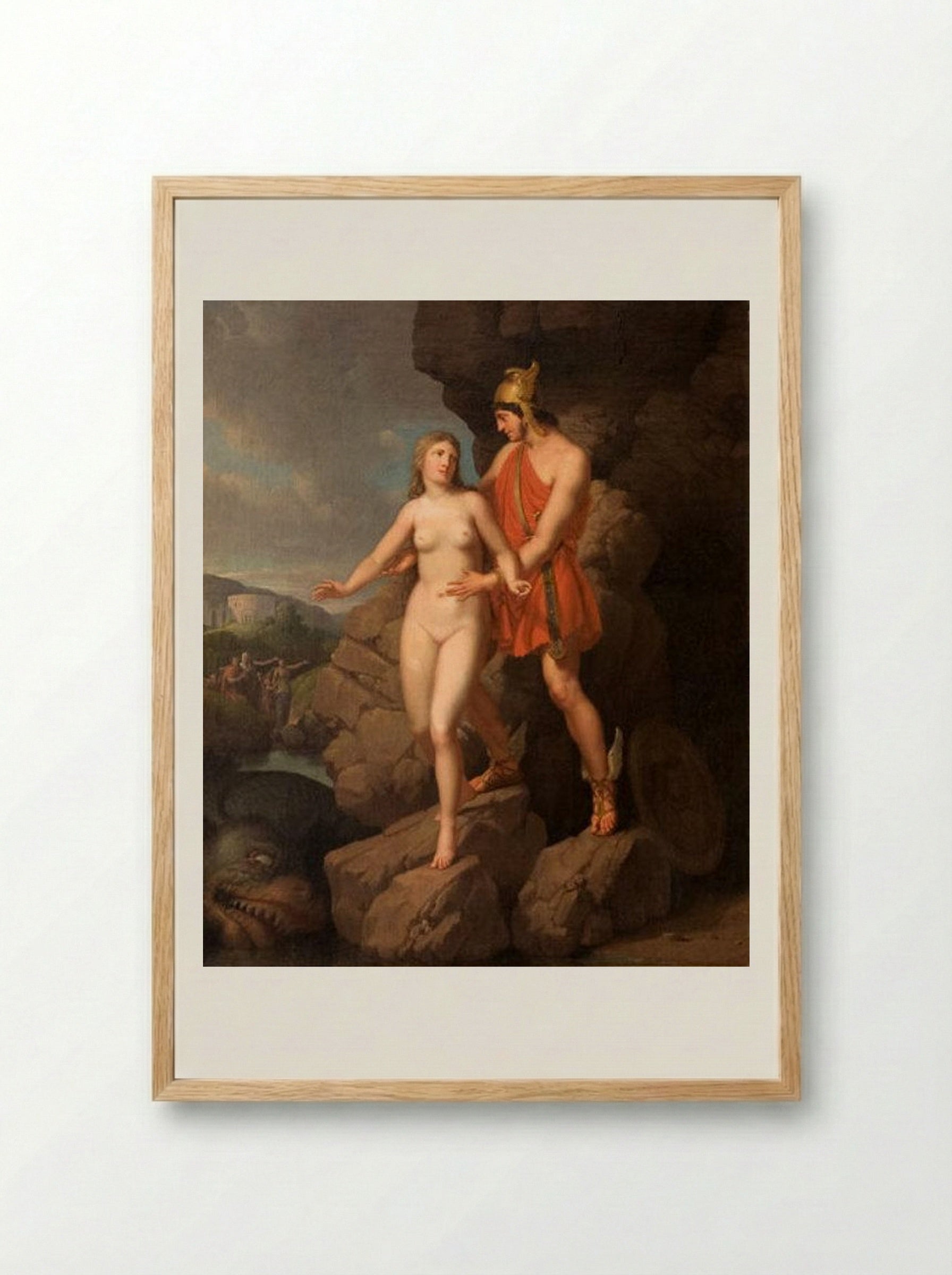 Perseus Delivering Andromeda - Christoffer Wilhelm Eckersberg - Framed Print Wood