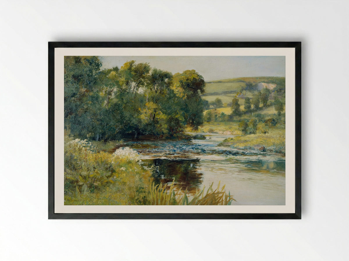 Streamside - Edward Mitchell Bannister - Framed Print Black