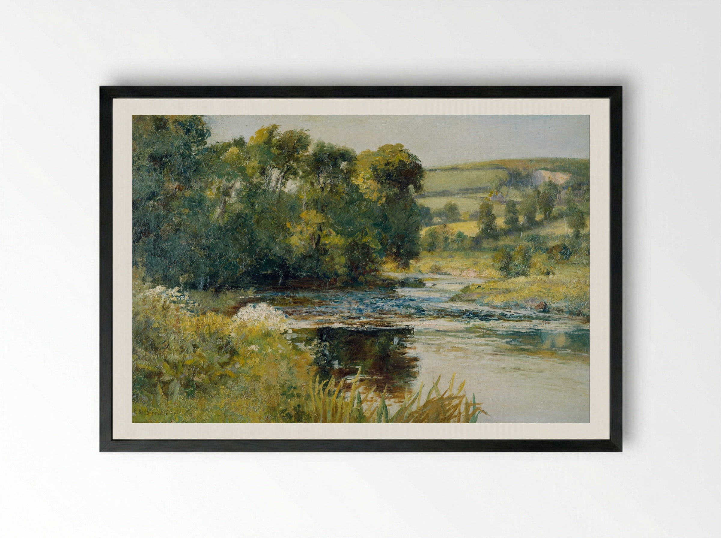 Streamside - Edward Mitchell Bannister - Framed Print Black