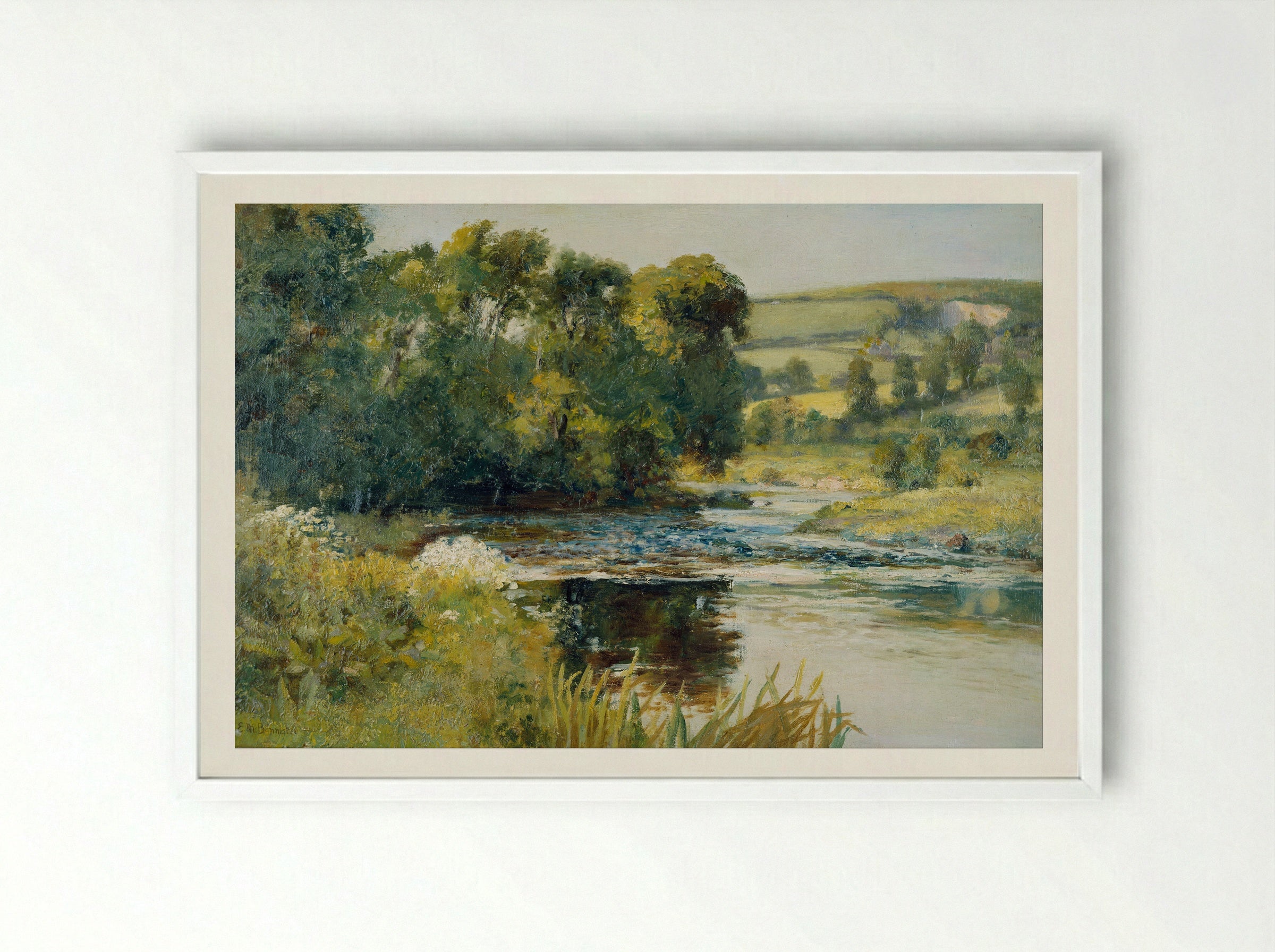 Streamside - Edward Mitchell Bannister - Framed Print White