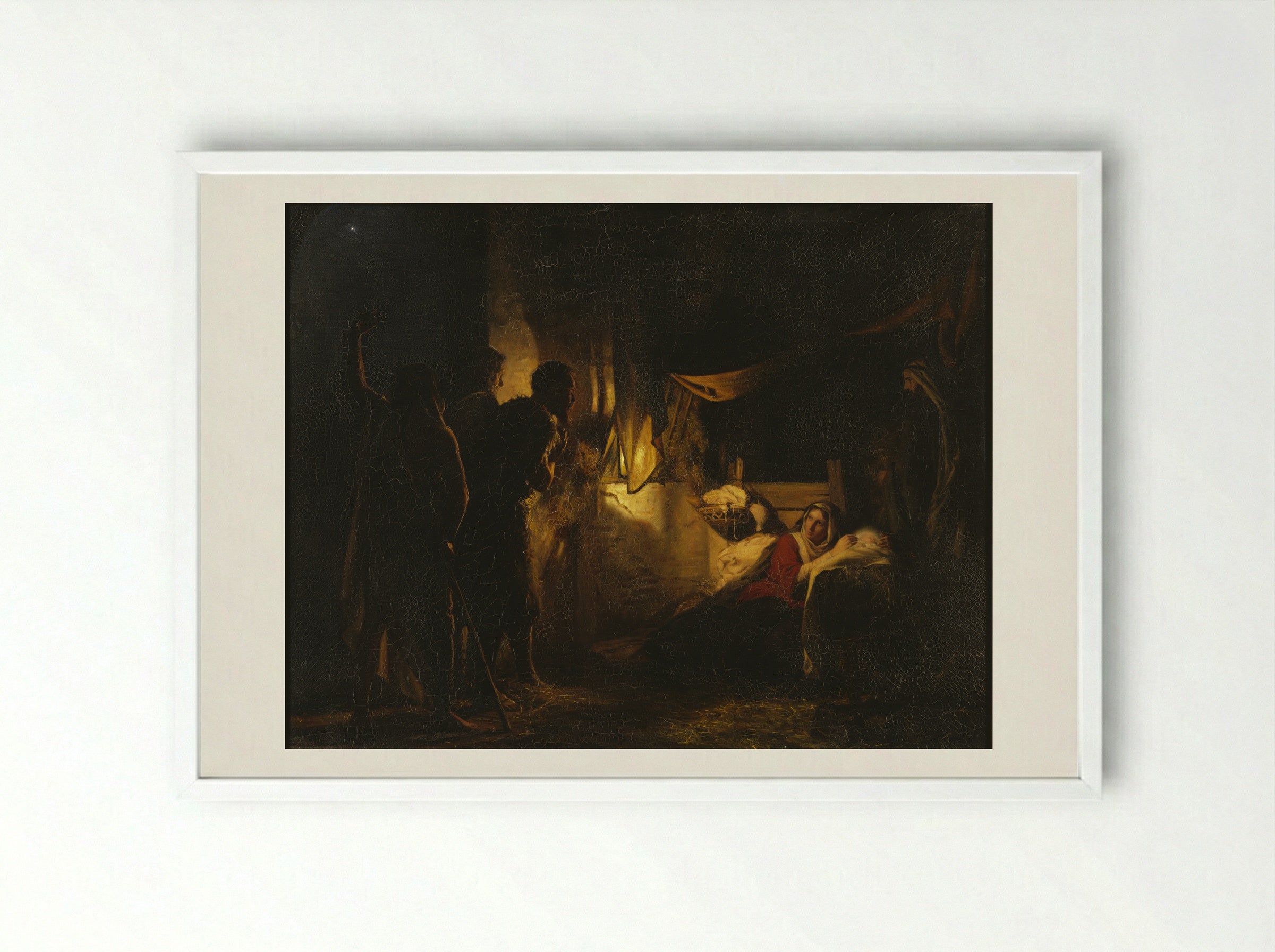 The Nativity - Carl Bloch - Framed Print White