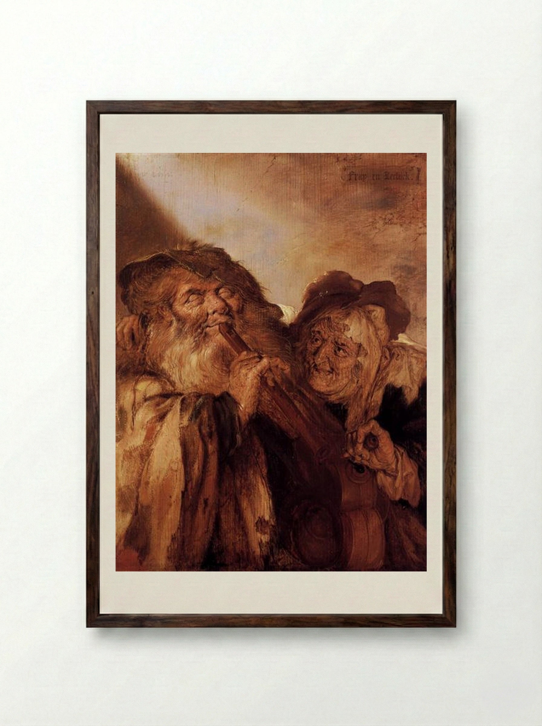 Beautiful and Ugly - Adriaen van de Venne - Framed Print Dark Wood