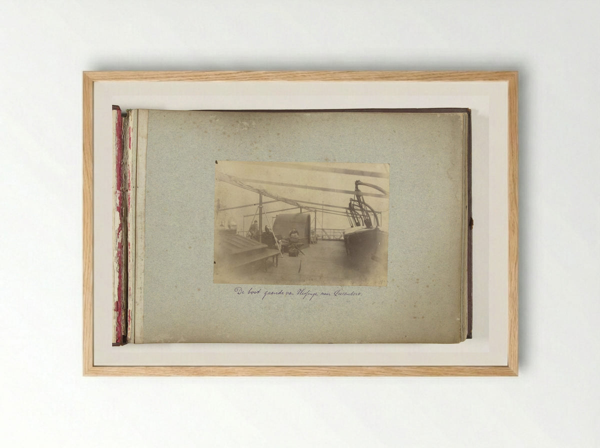 Dek van de boot tussen Vlissingen en Queensborough - Henry Pauw van Wieldrecht - Framed Print Wood