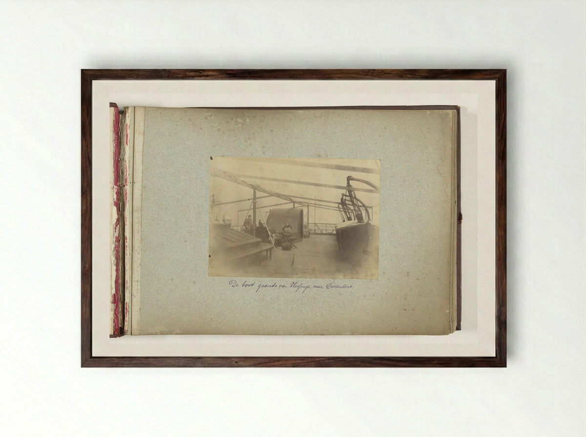 Dek van de boot tussen Vlissingen en Queensborough - Henry Pauw van Wieldrecht - Framed Print Dark Wood