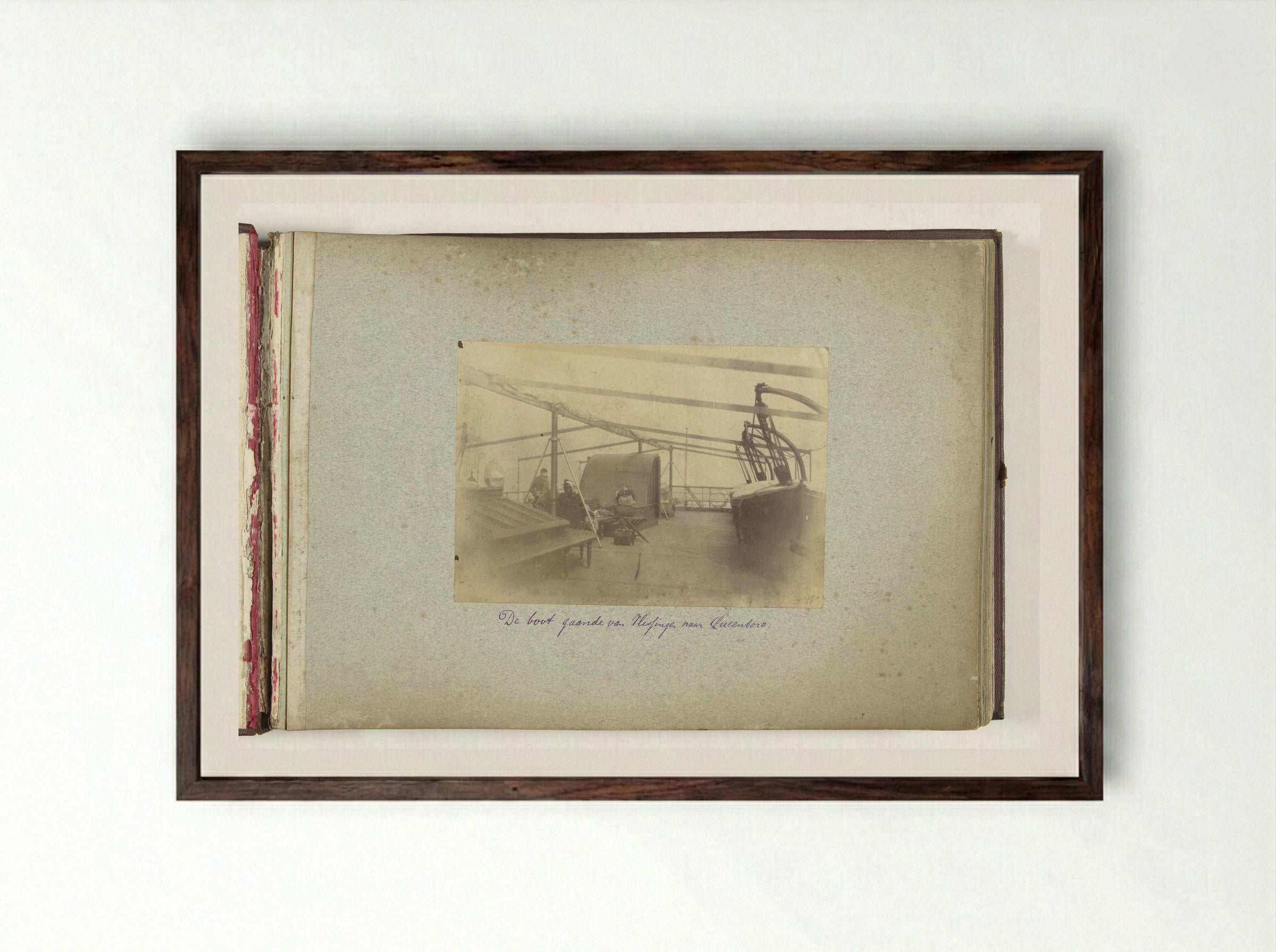 Dek van de boot tussen Vlissingen en Queensborough - Henry Pauw van Wieldrecht - Framed Print Dark Wood
