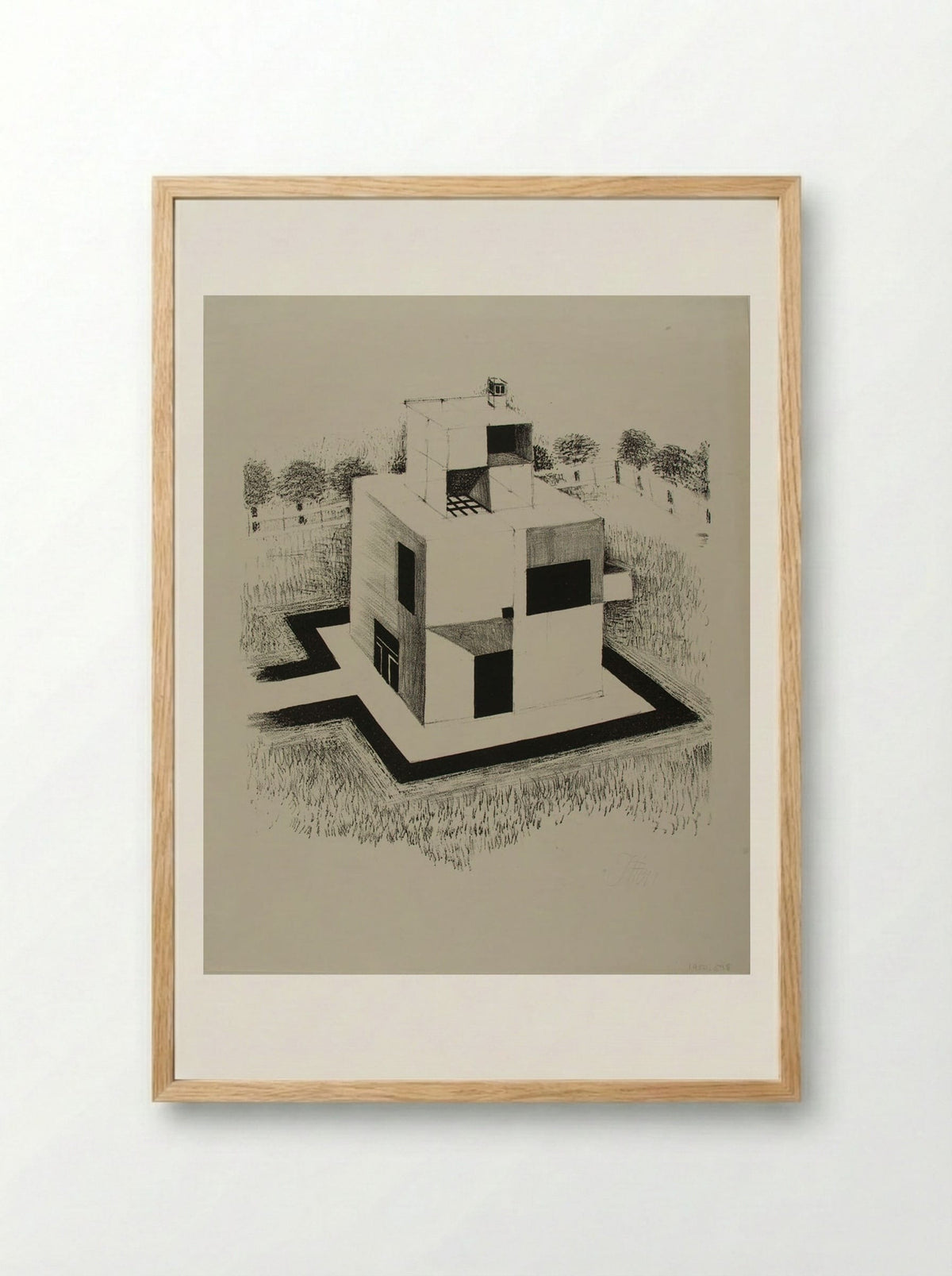 House of the White Man - Johannes Itten - Framed Print Wood
