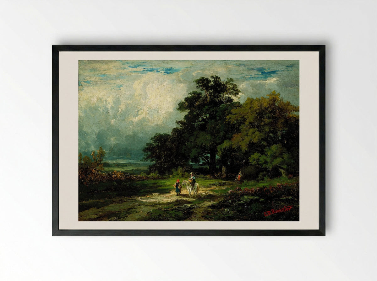 Man on a Horse - Edward Mitchell Bannister - Framed Print Black