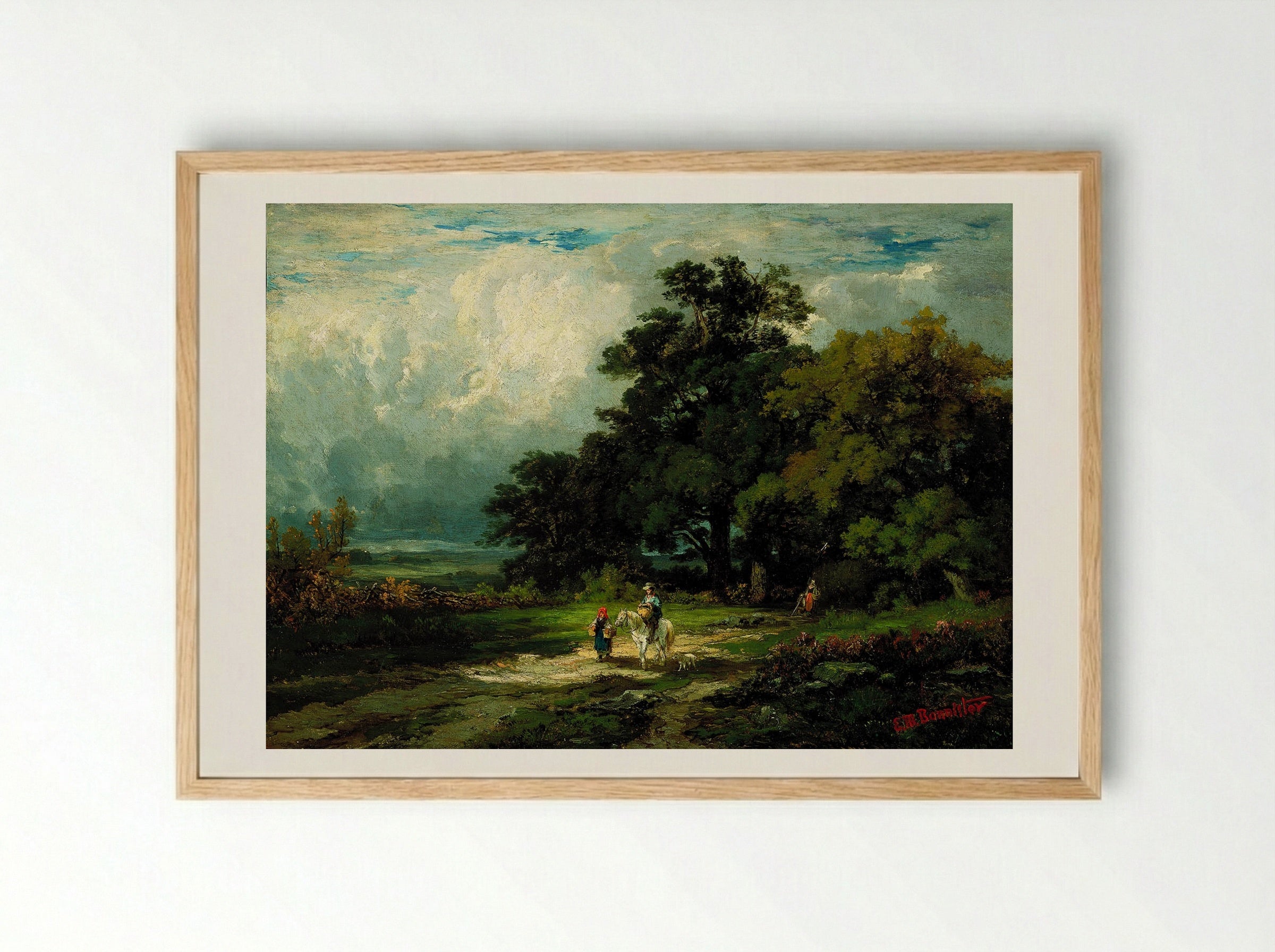 Man on a Horse - Edward Mitchell Bannister - Framed Print Wood