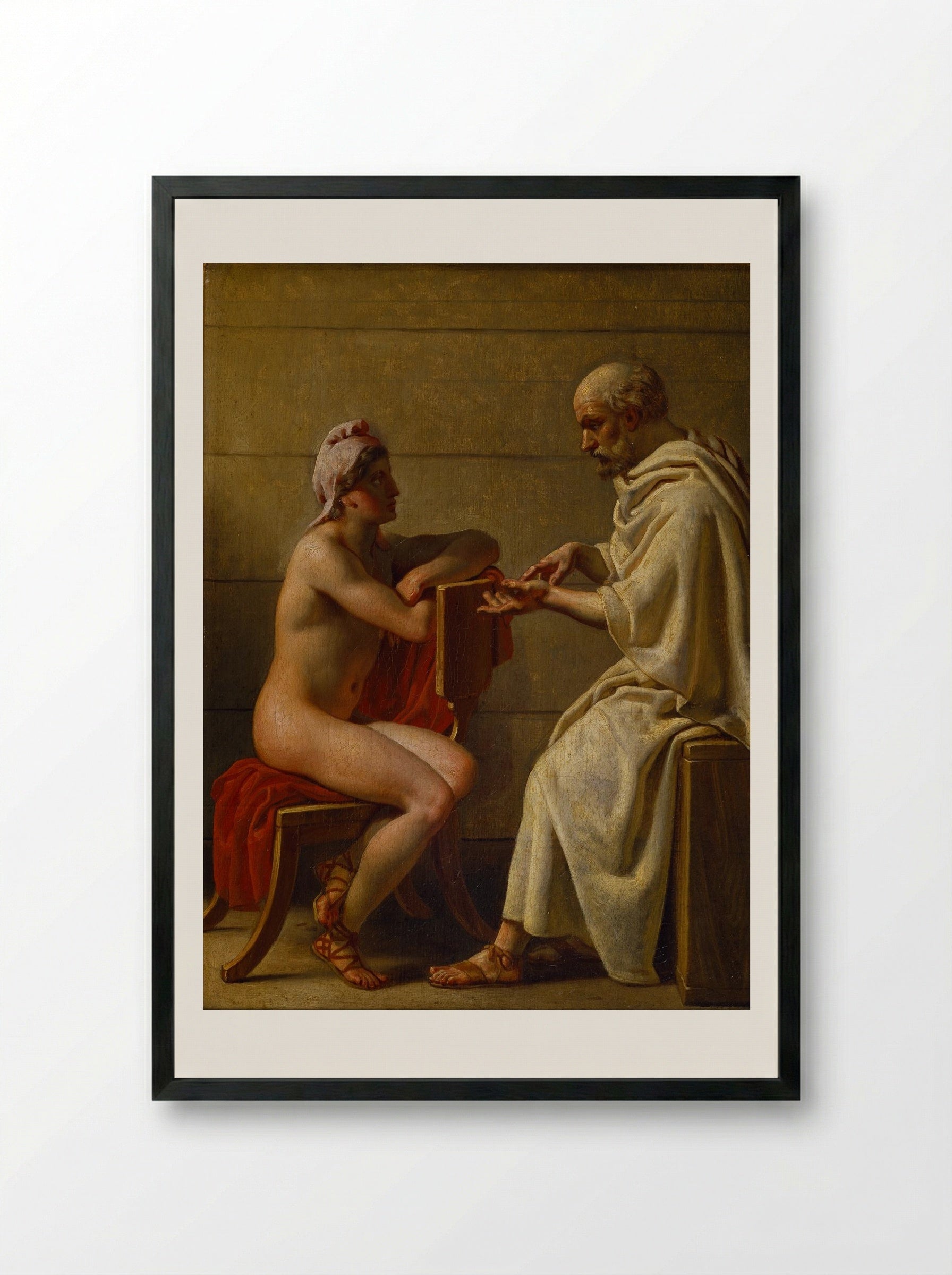 Socrates and Alcibiades - Christoffer Wilhelm Eckersberg - Framed Print Black