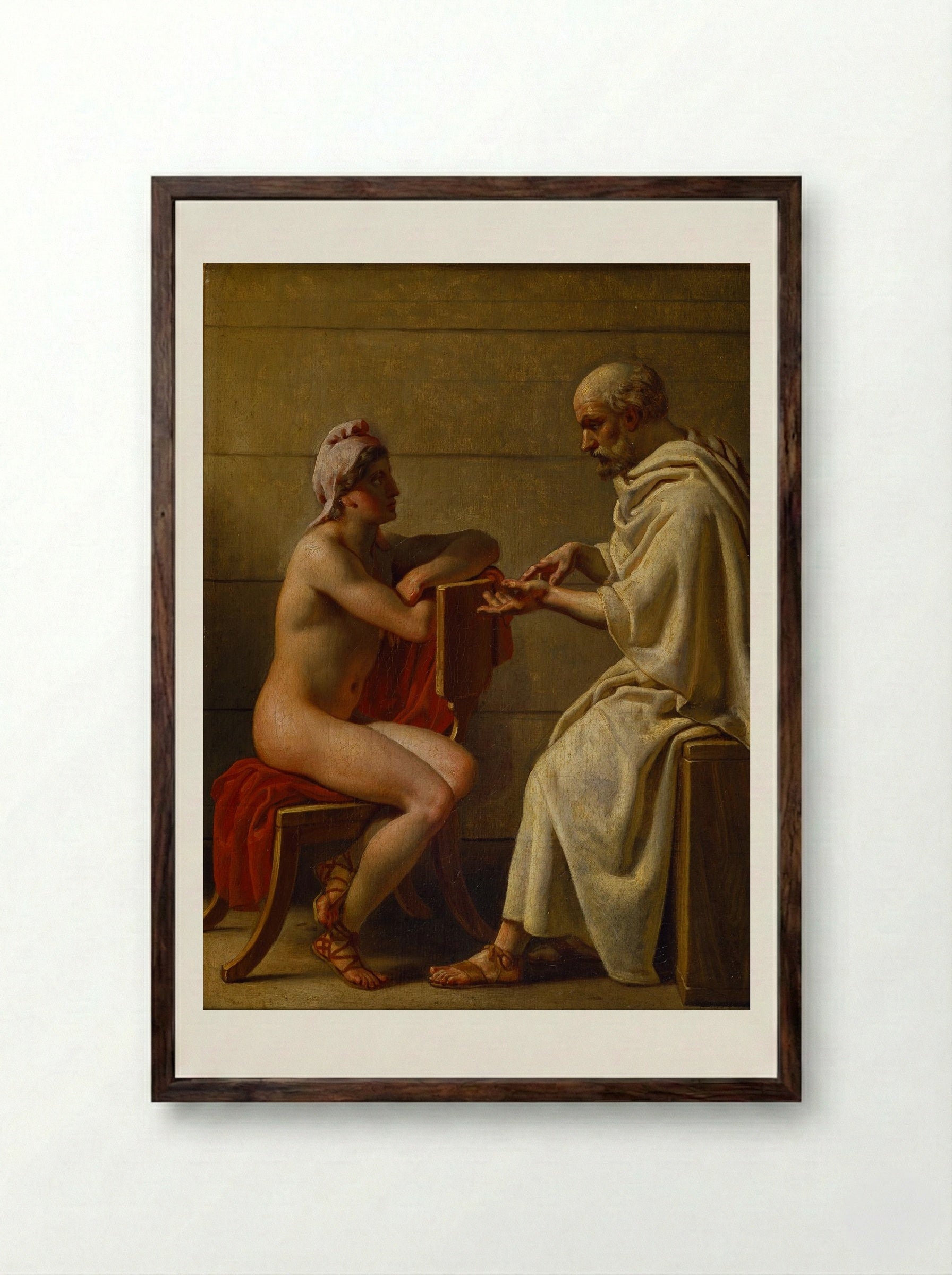 Socrates and Alcibiades - Christoffer Wilhelm Eckersberg - Framed Print Dark Wood
