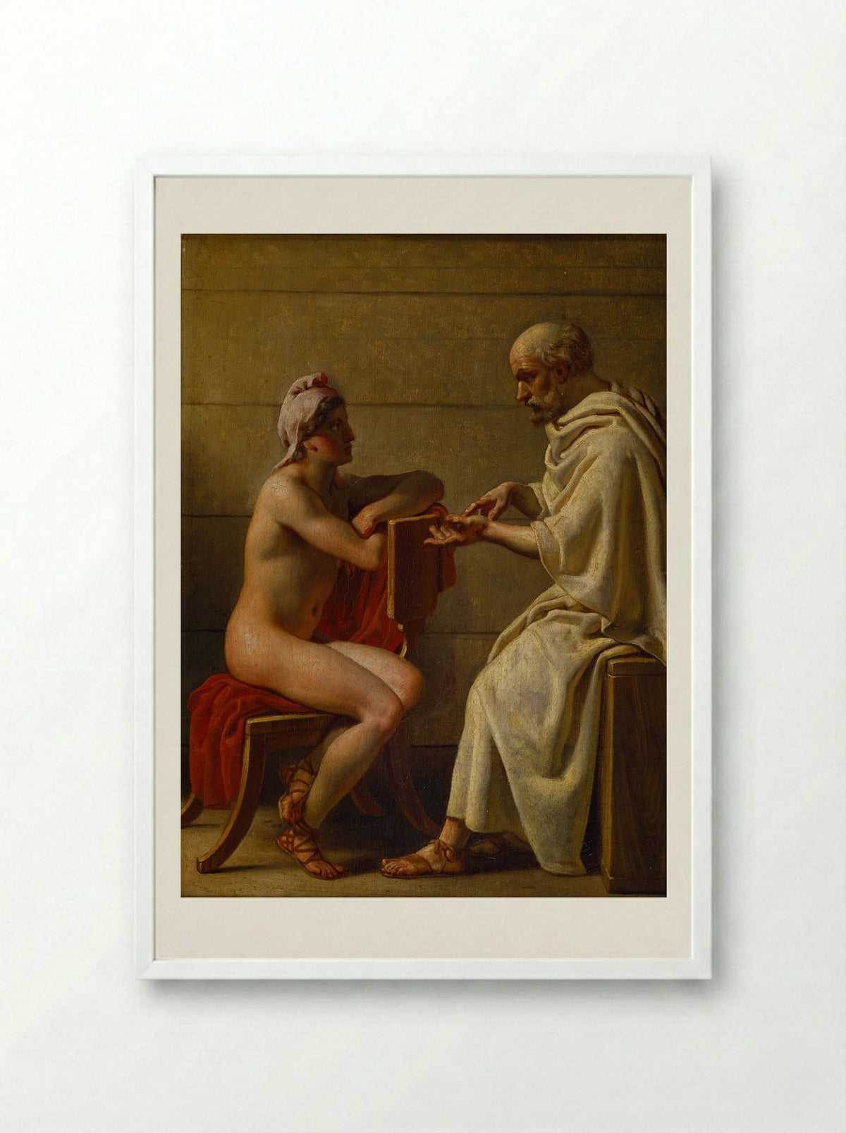 Socrates and Alcibiades - Christoffer Wilhelm Eckersberg - Framed Print White