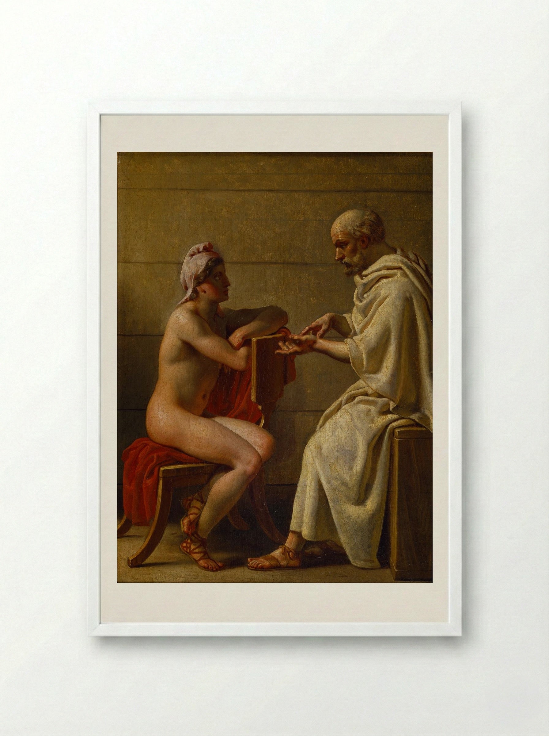 Socrates and Alcibiades - Christoffer Wilhelm Eckersberg - Framed Print White
