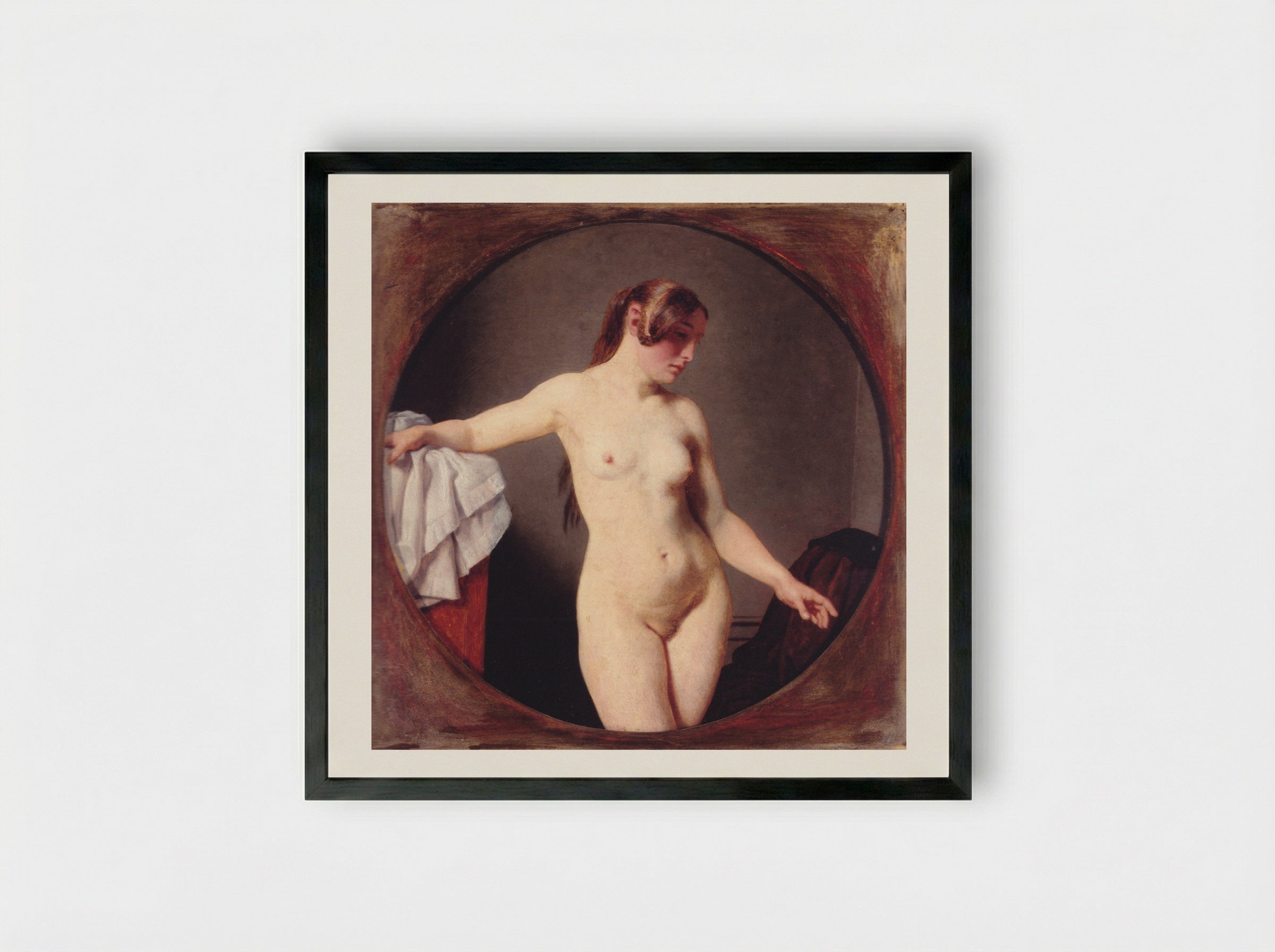 Female Model, Florentine - Christoffer Wilhelm Eckersberg - Framed Print Black