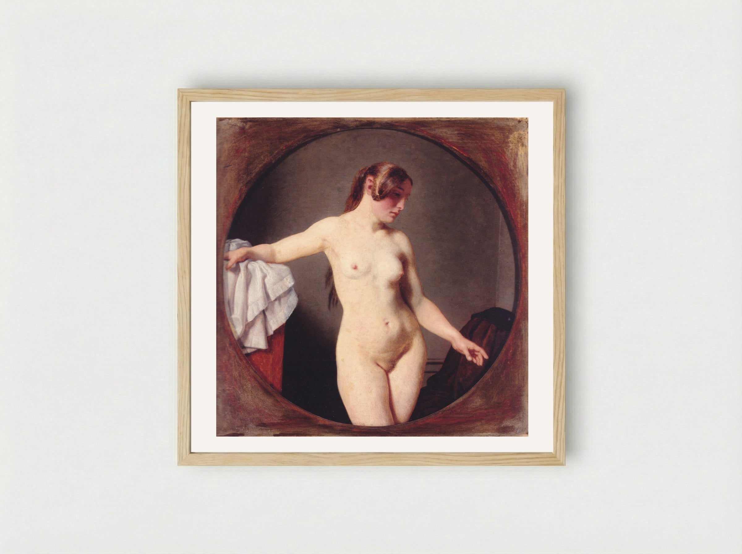 Female Model, Florentine - Christoffer Wilhelm Eckersberg - Framed Print Wood