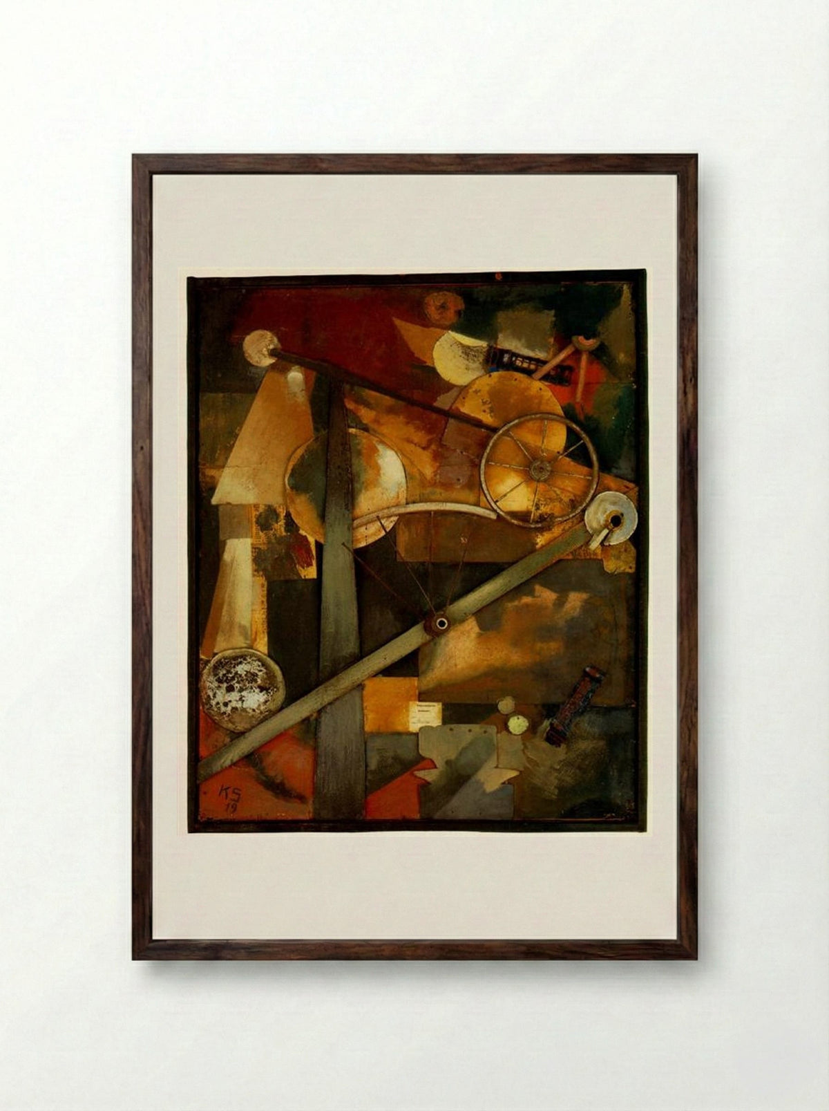 Construction for Noble Ladies - Kurt Schwitters - Framed Print Dark Wood